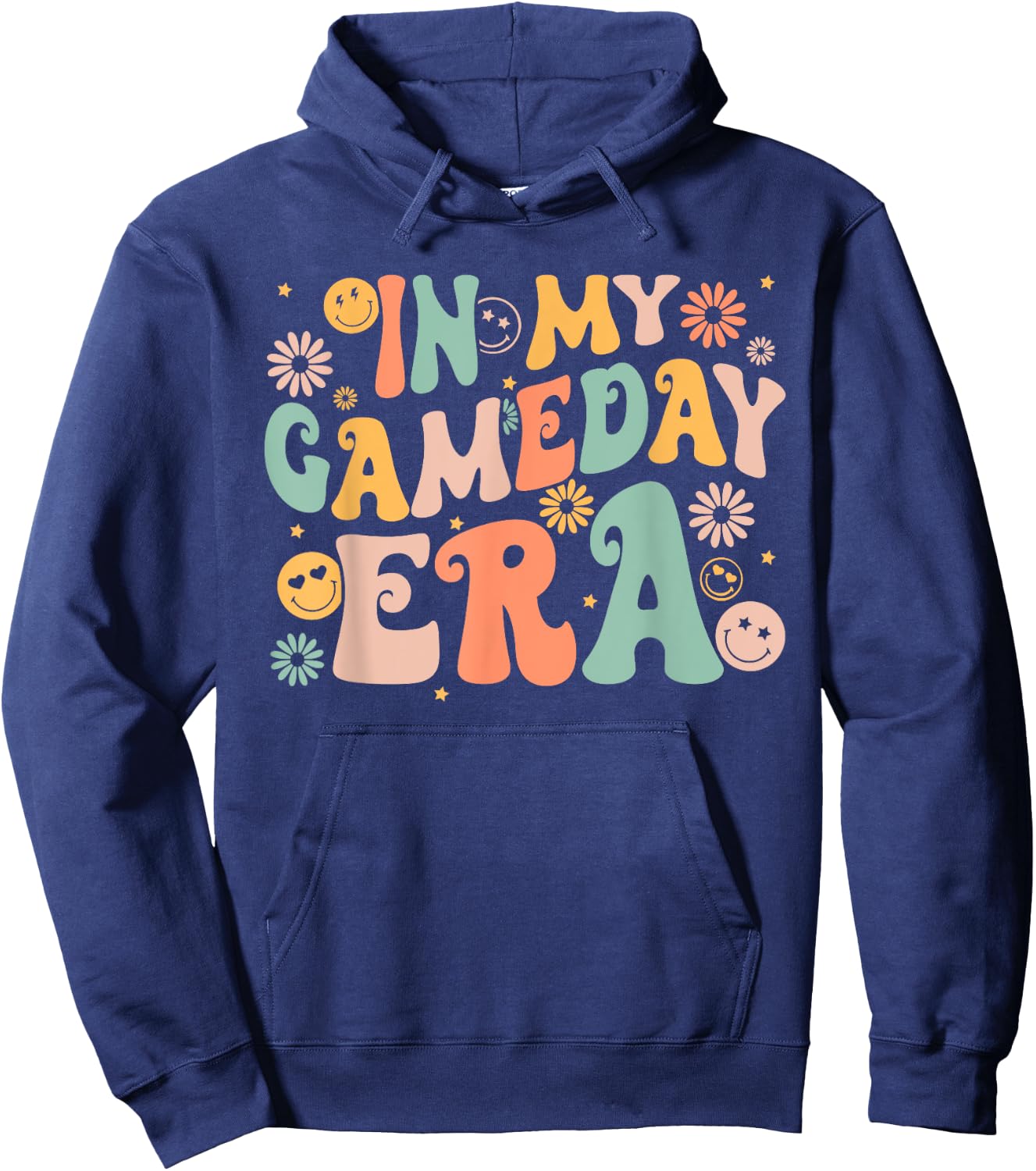 Groovy In My Game Day Era Game Day Vibes Girls Kids Hoodie - Hoodie | Navy