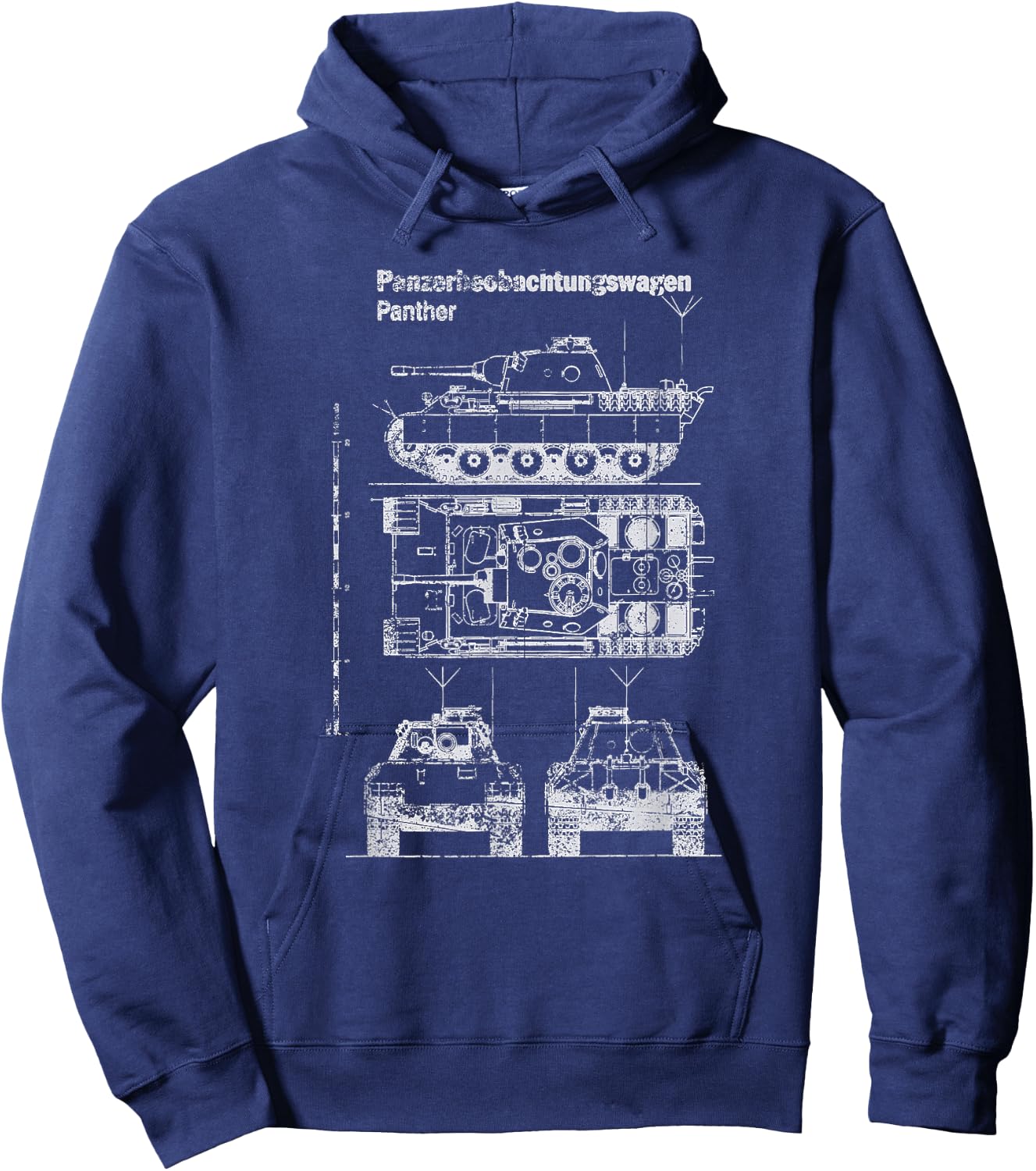1942 German Panzer Panther Tank WWII Sd.Kfz. 171 Hoodie - Hoodie | Navy