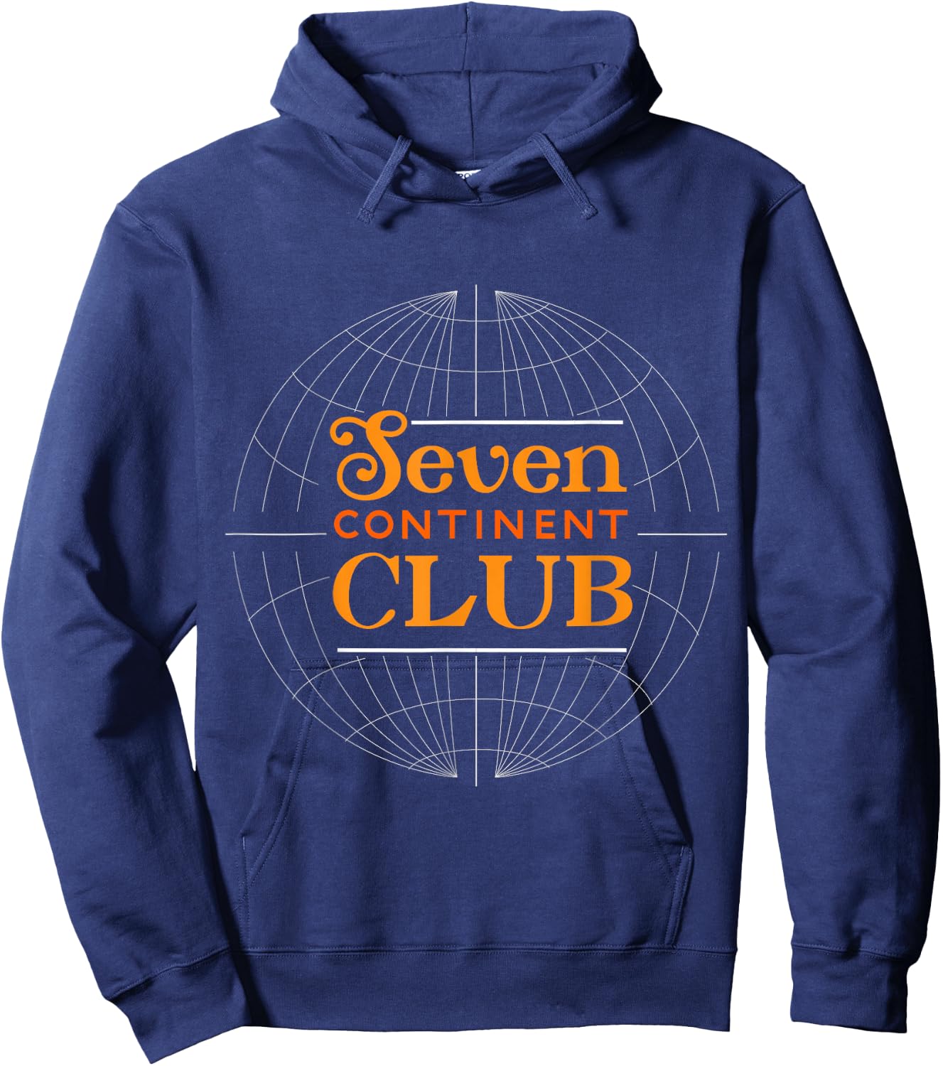 Seven Continent Club Orange Hoodie - Hoodie | Navy