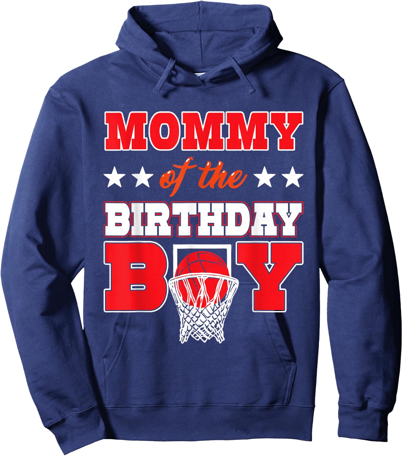 Basketball Party Mommy of the Birthday Boy Baller Family Mom Hoodie - Hoodie | Navy