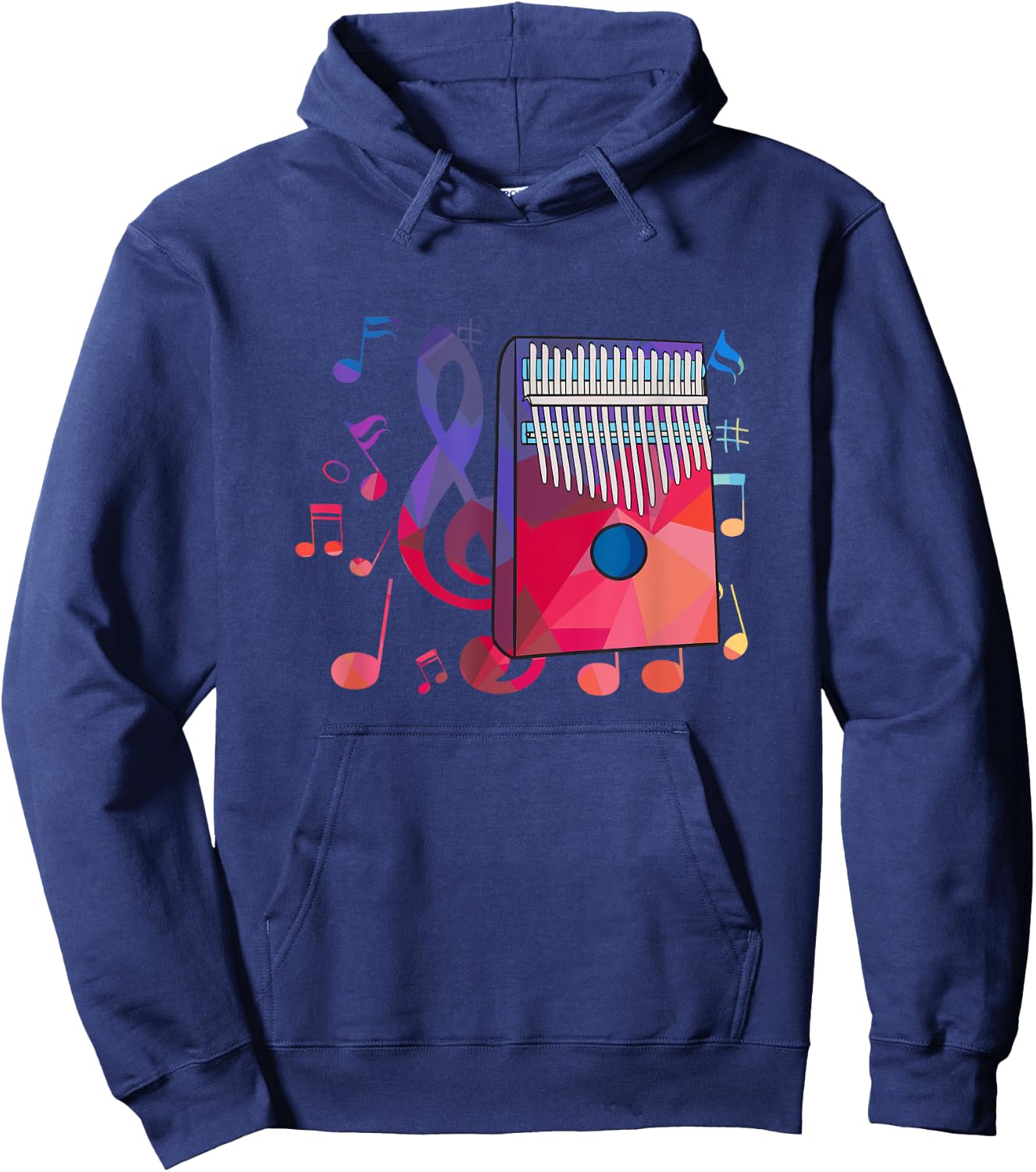 Colorful Idiophone Design for Kalimba Players Hoodie - Hoodie | Navy