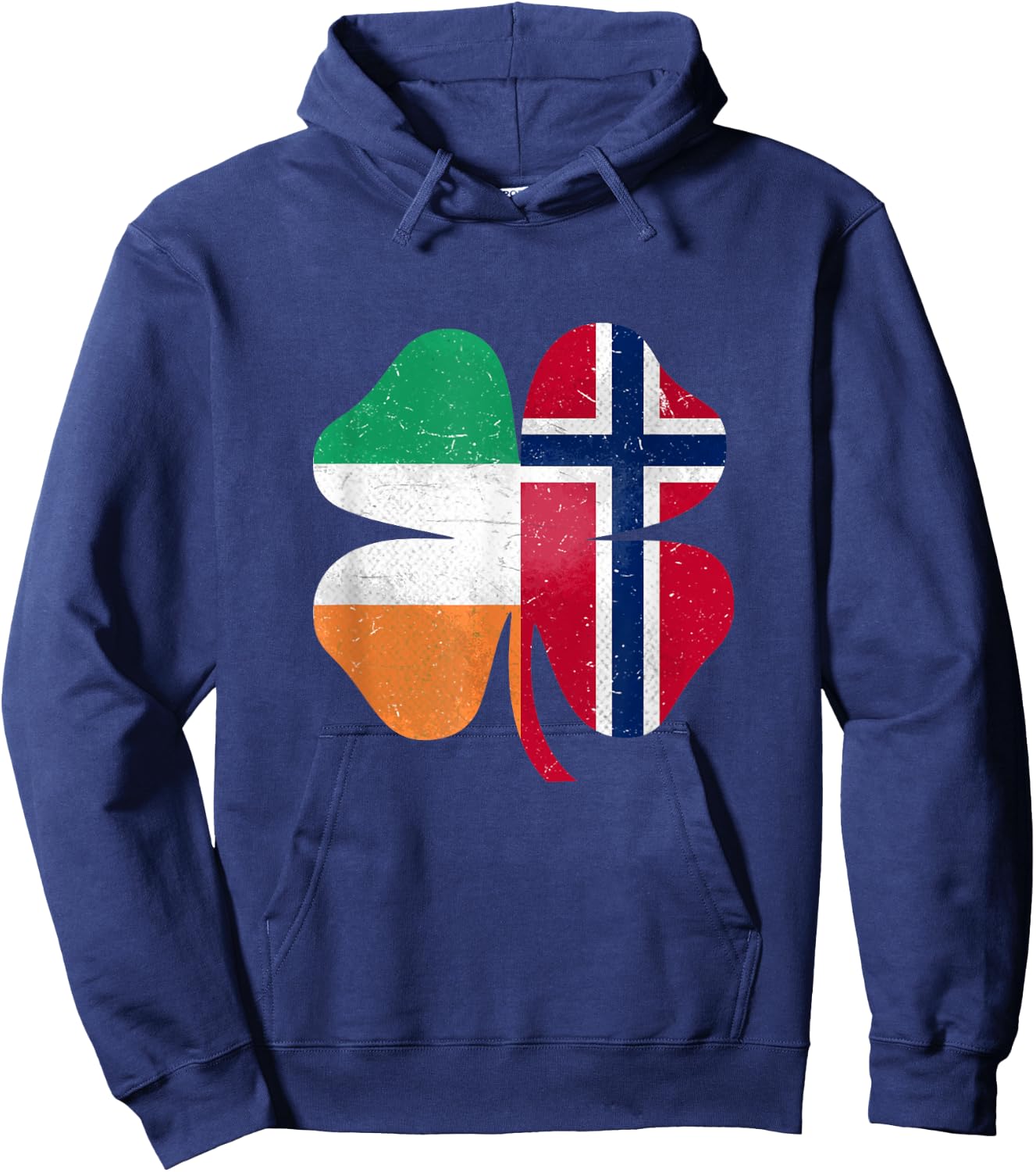 Norwegian Irish Shamrock Norway Ireland St. Patrick's Day Hoodie - Hoodie | Navy