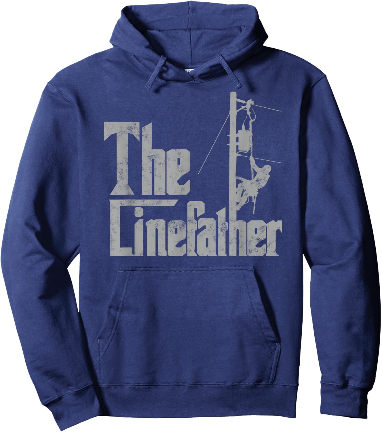 The Linefather Father’s day Gifts Electric Lineman father Hoodie - Hoodie | Navy