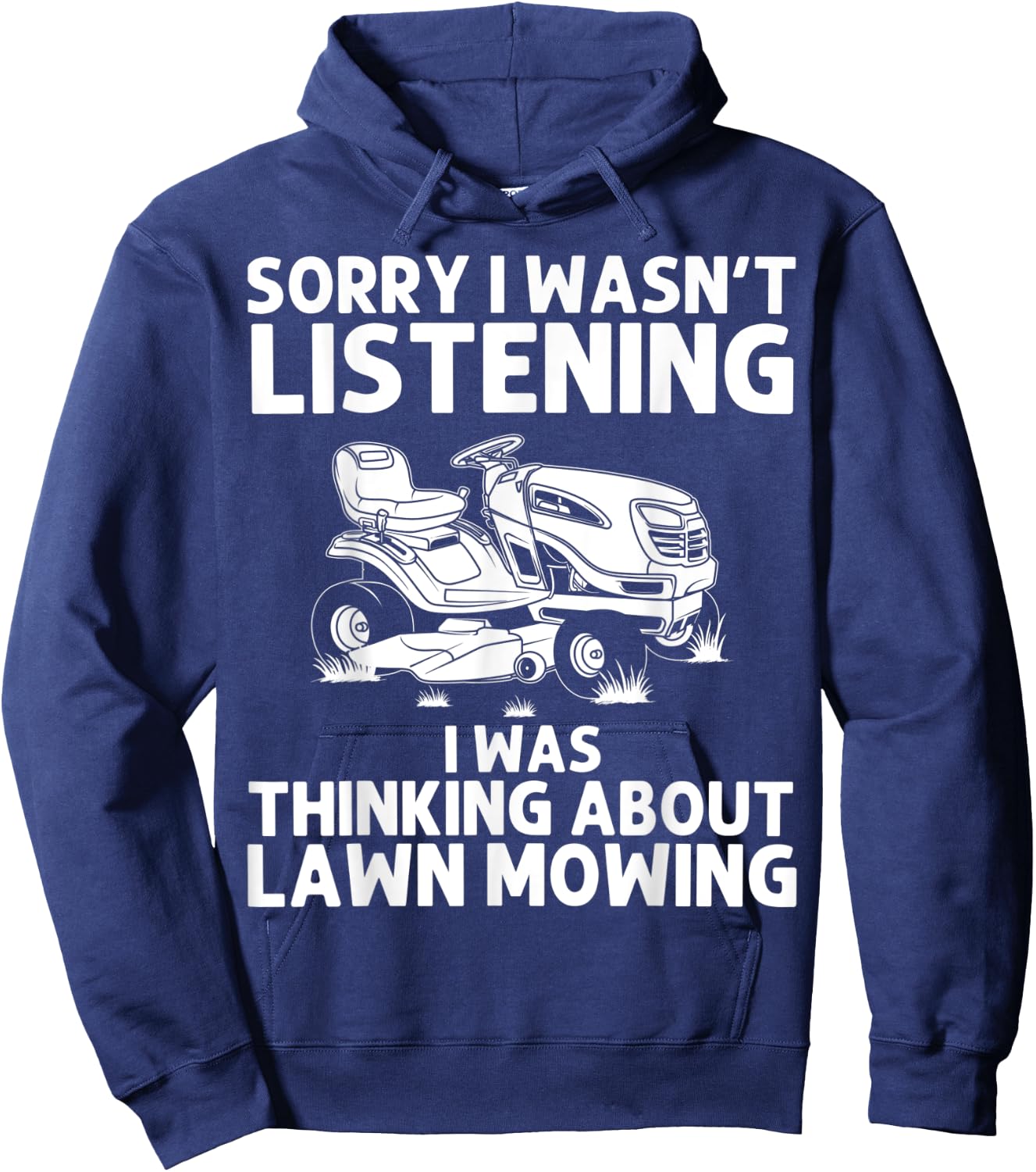 Funny Lawn Mowing Gift Men Women Lawn Mower Farm Gardening Hoodie - Hoodie | Navy