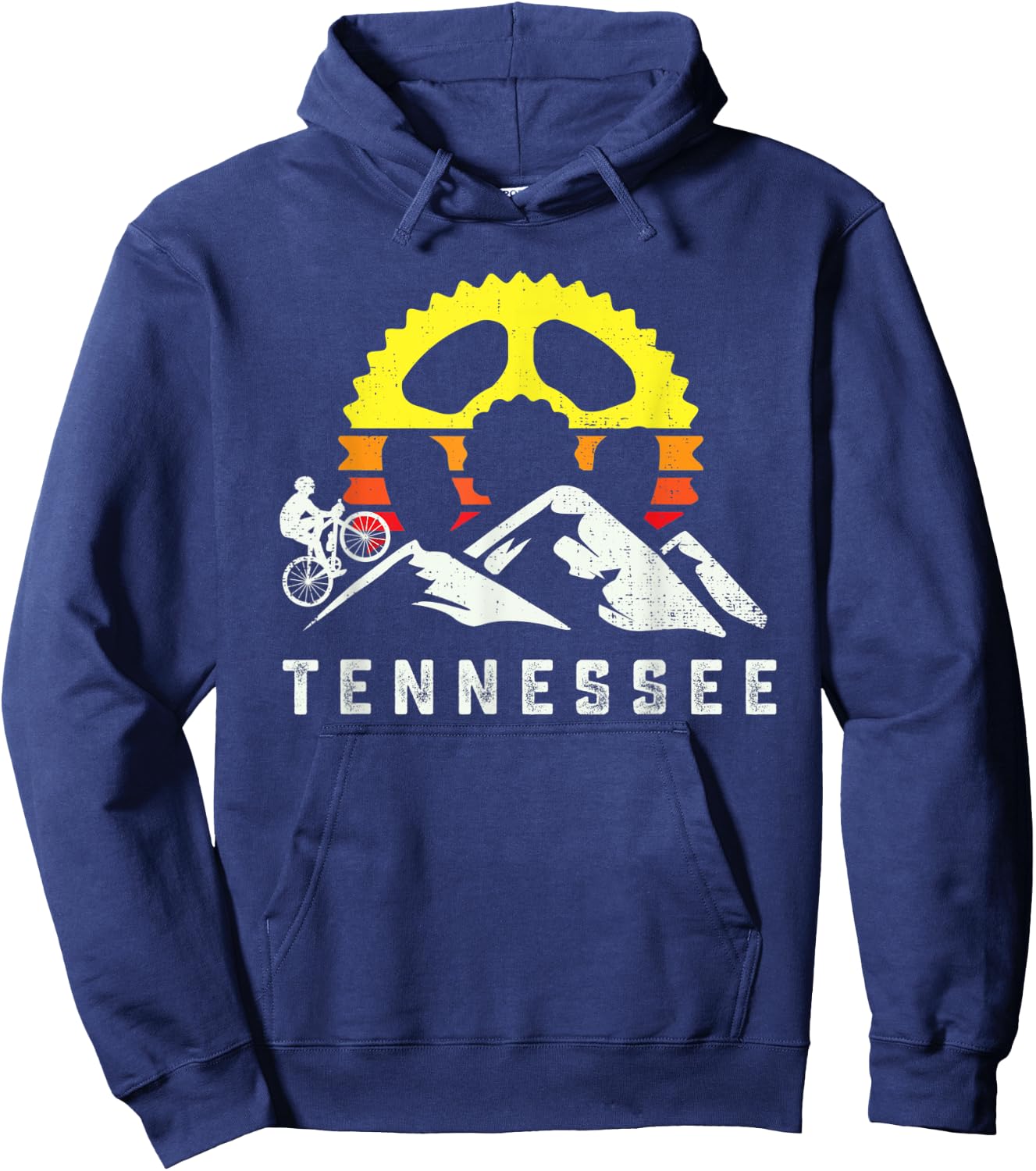 Tennessee Mountain Biking Retro Bike Rider MTB Cyclist Race Hoodie - Hoodie | Navy