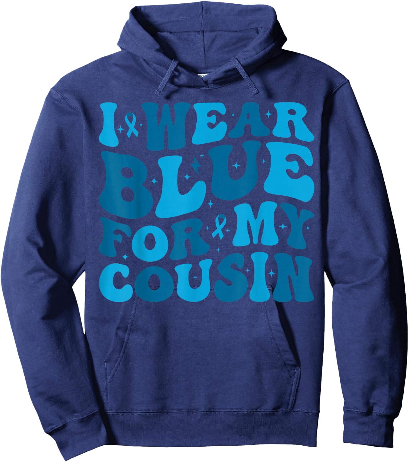 I Wear Blue For My Cousin T1D Type 1 Diabetes Awareness Hoodie - Hoodie | Navy