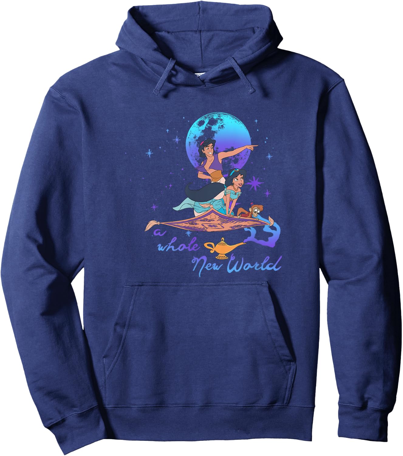 Disney Aladdin Group Shot A Whole New World Blue & Purple Hoodie - Hoodie | Navy