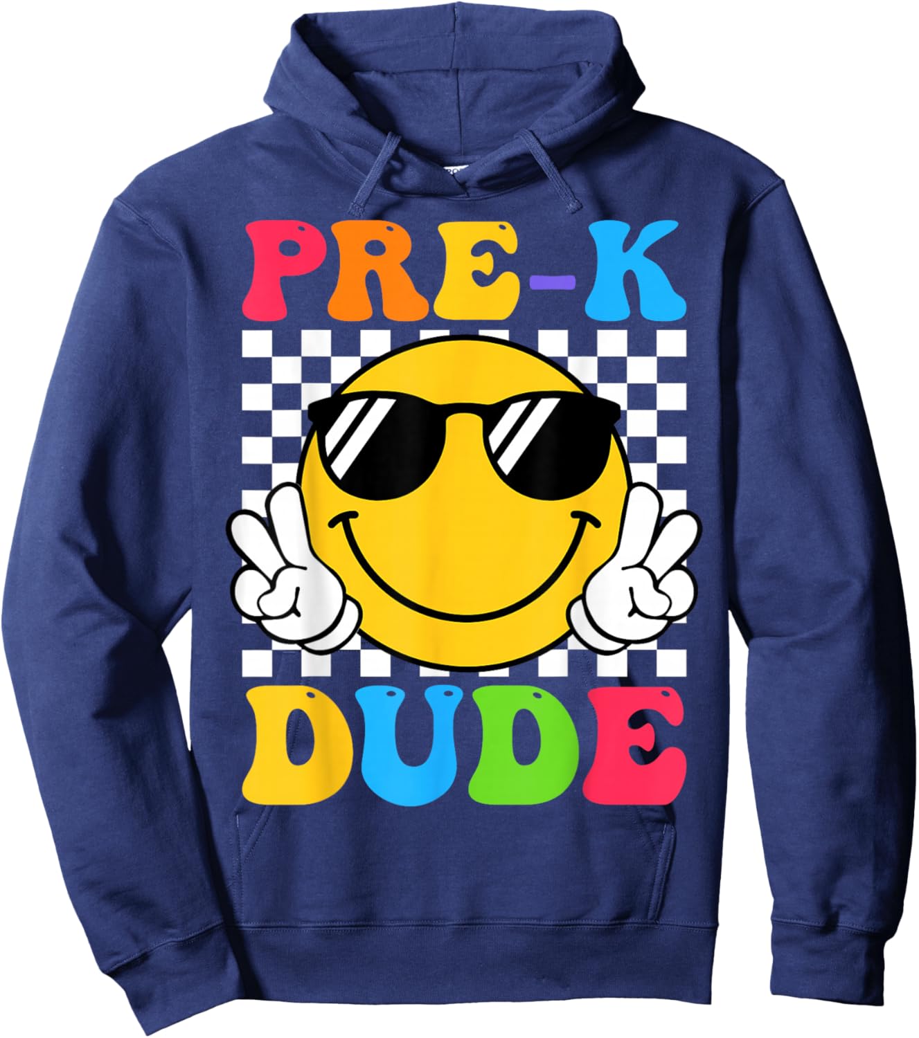 Groovy Pre-K Dude First Day of Preschool Back to School Hoodie - Hoodie | Navy