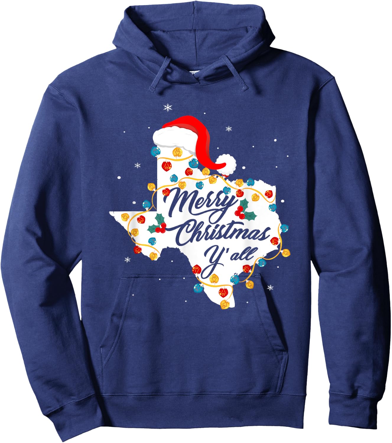 Merry Christmas Y'All Texas State Texan Holiday Men Women Hoodie - Hoodie | Navy