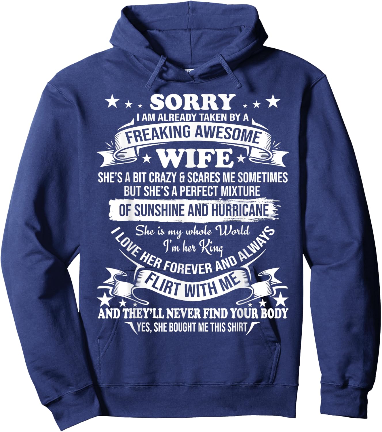 Sorry I am already taken by awesome Wife Valentine Day Hoodie - Hoodie | Navy