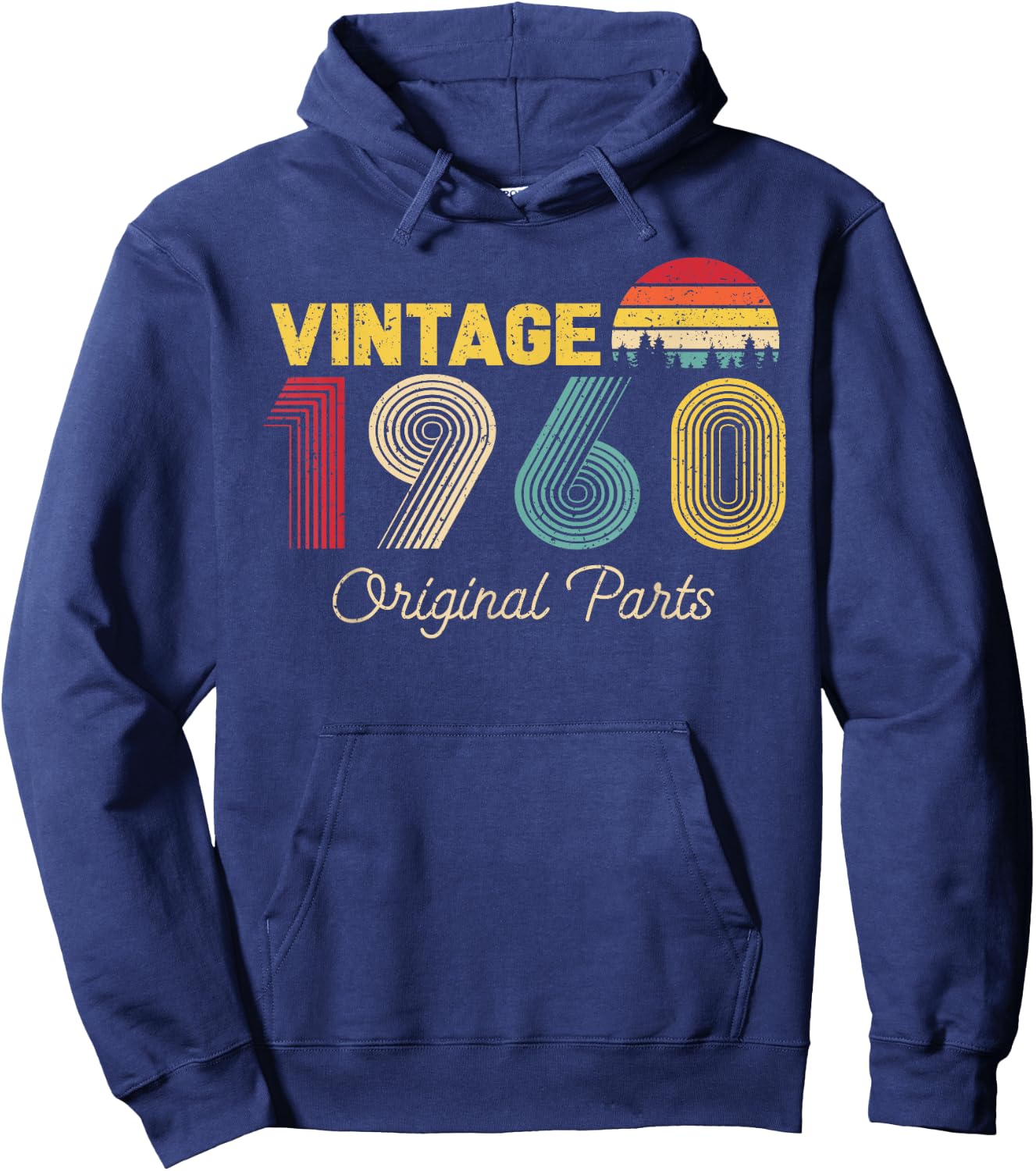 Vintage Original Parts 1960 Cool Men and Women 65th Bday Hoodie - Hoodie | Navy