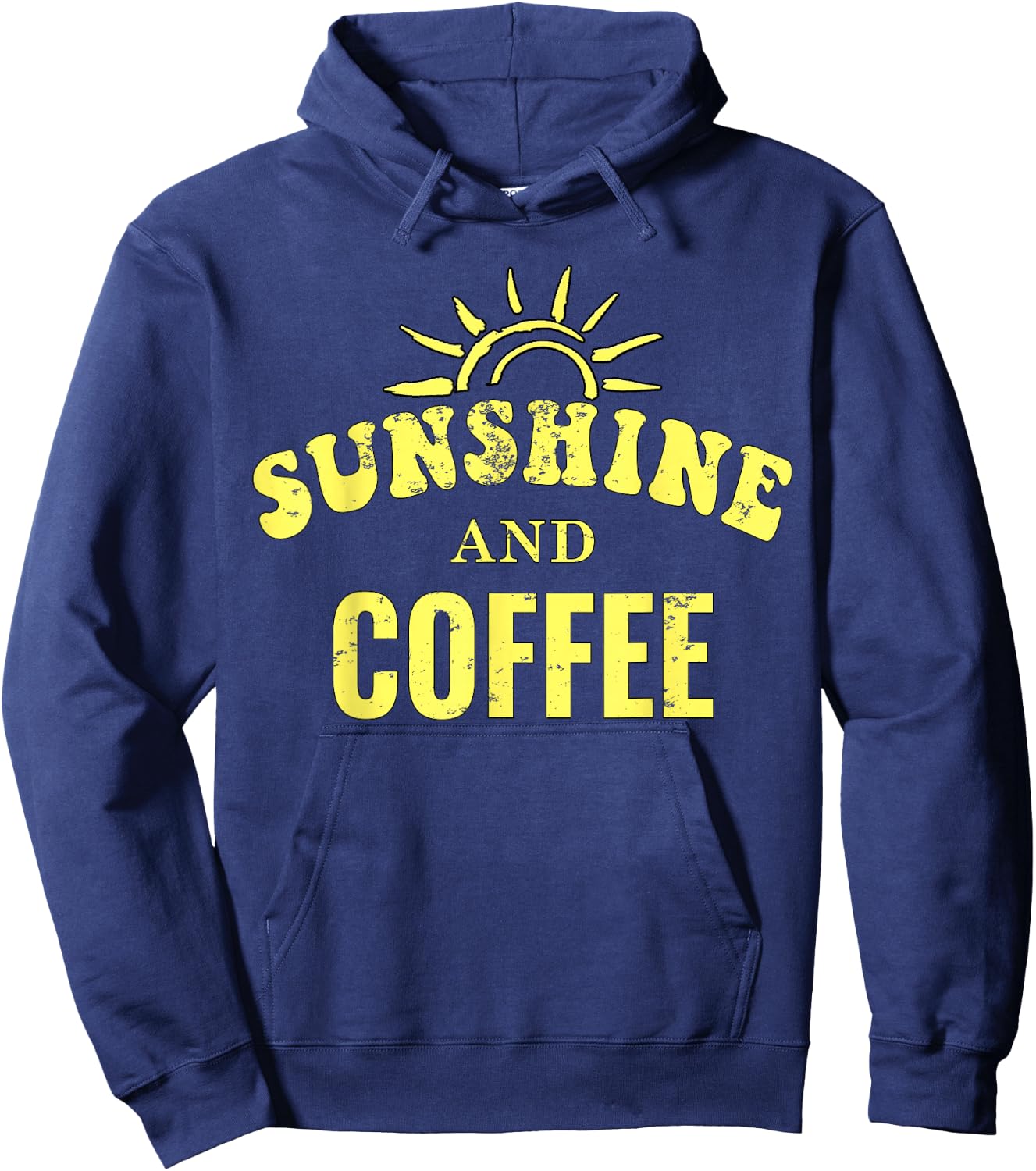 Coffee Lovers | Sunshine and Coffee Retro Style Mothers Day Hoodie - Hoodie | Navy
