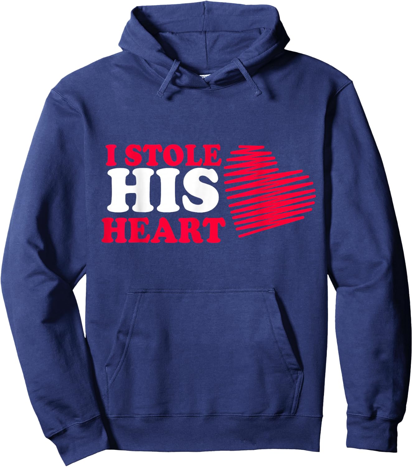 I Stole His Heart Valentines Couples Hoodie - Hoodie | Navy