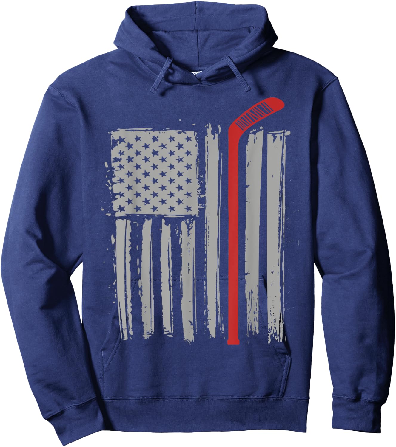 Ice Hockey American Flag Winter USA Women Kids Men Hoodie - Hoodie | Navy