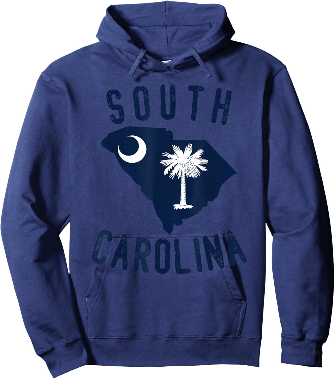 South Carolina State Flag Palmetto Tree Crescent Moon SC Hoodie - Hoodie | Navy