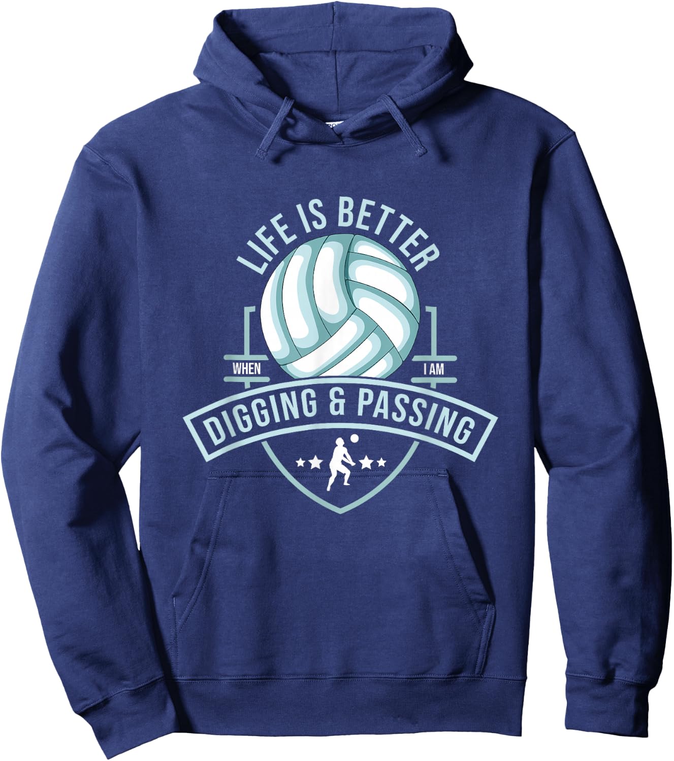 Libero Volleyball Training Design Defense Position Hoodie - Hoodie | Navy