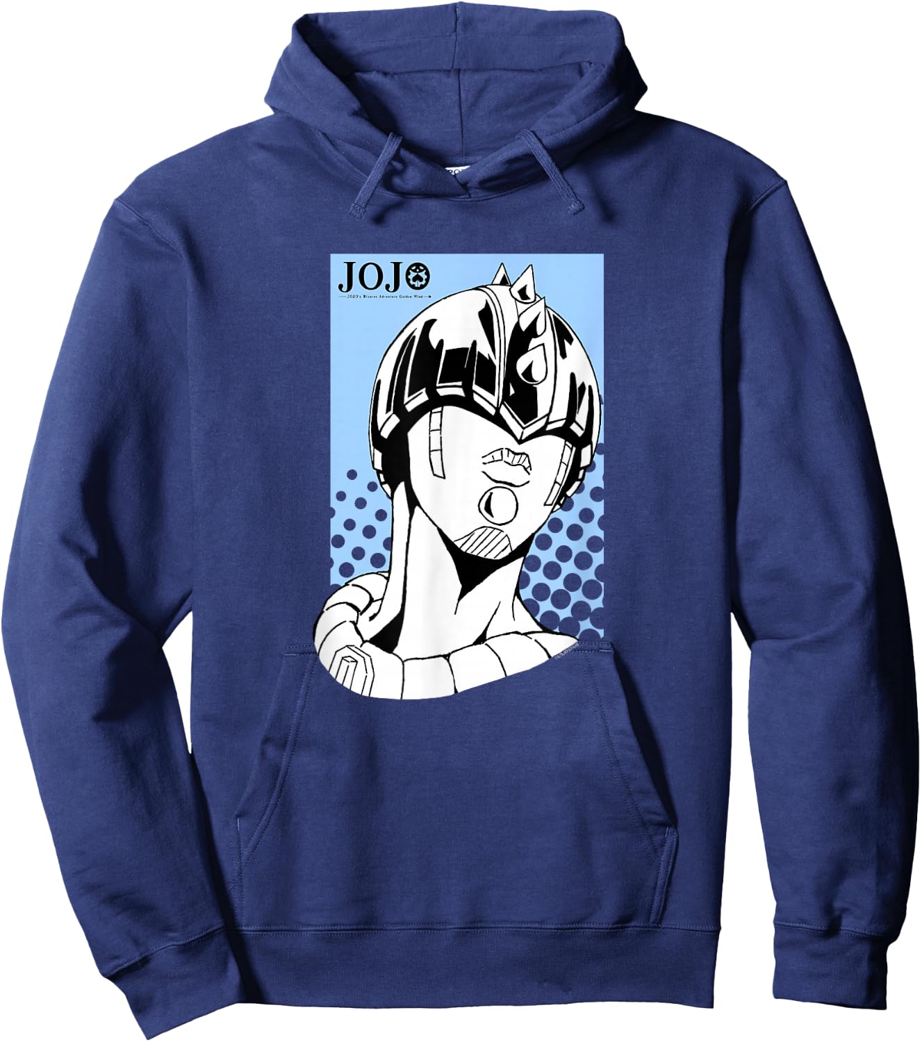 JoJo's Bizarre Adventure Zipper Man Head with Logo Anime Hoodie - Hoodie | Navy