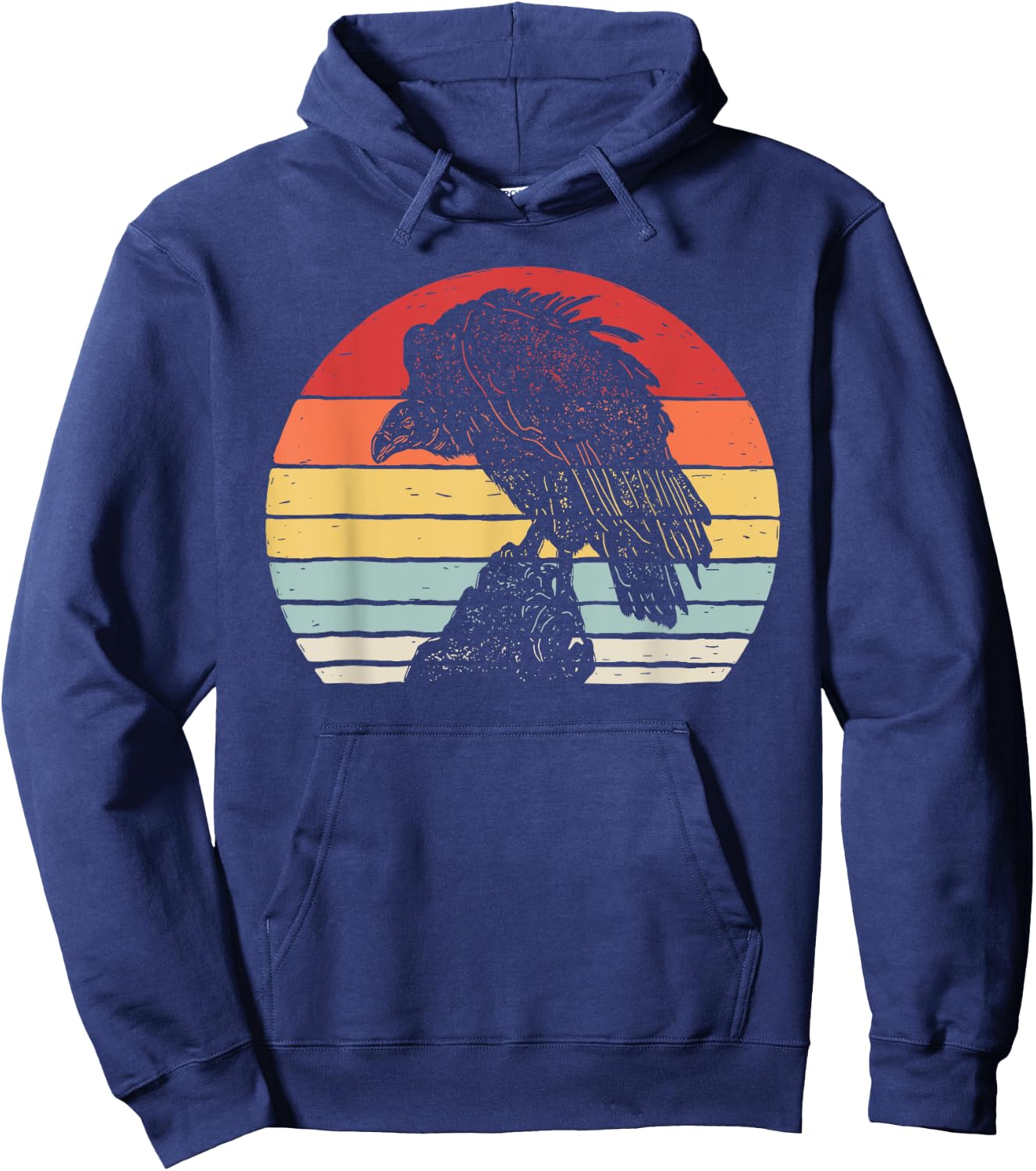 Vintage Retro Vulture Bird Hoodie - Hoodie | Navy