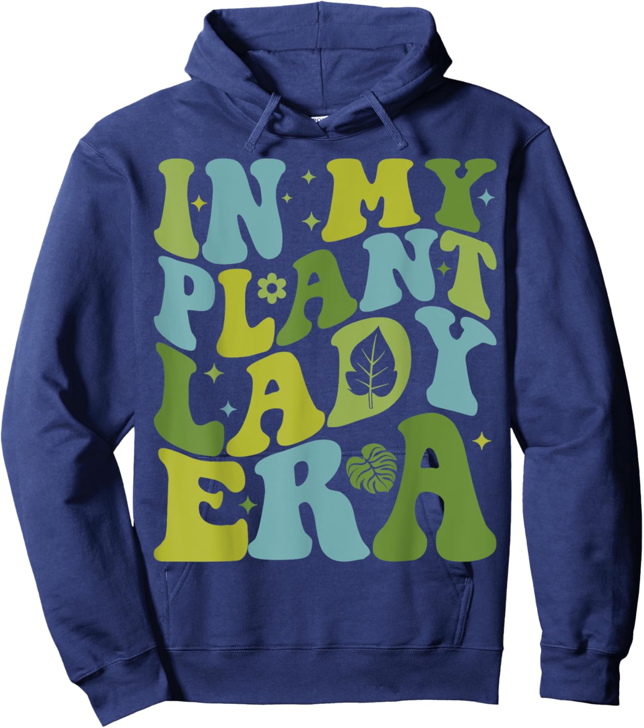 In My Plant Lady Era Groovy Plant Lover Gardening Plant Mama Hoodie - Hoodie | Navy