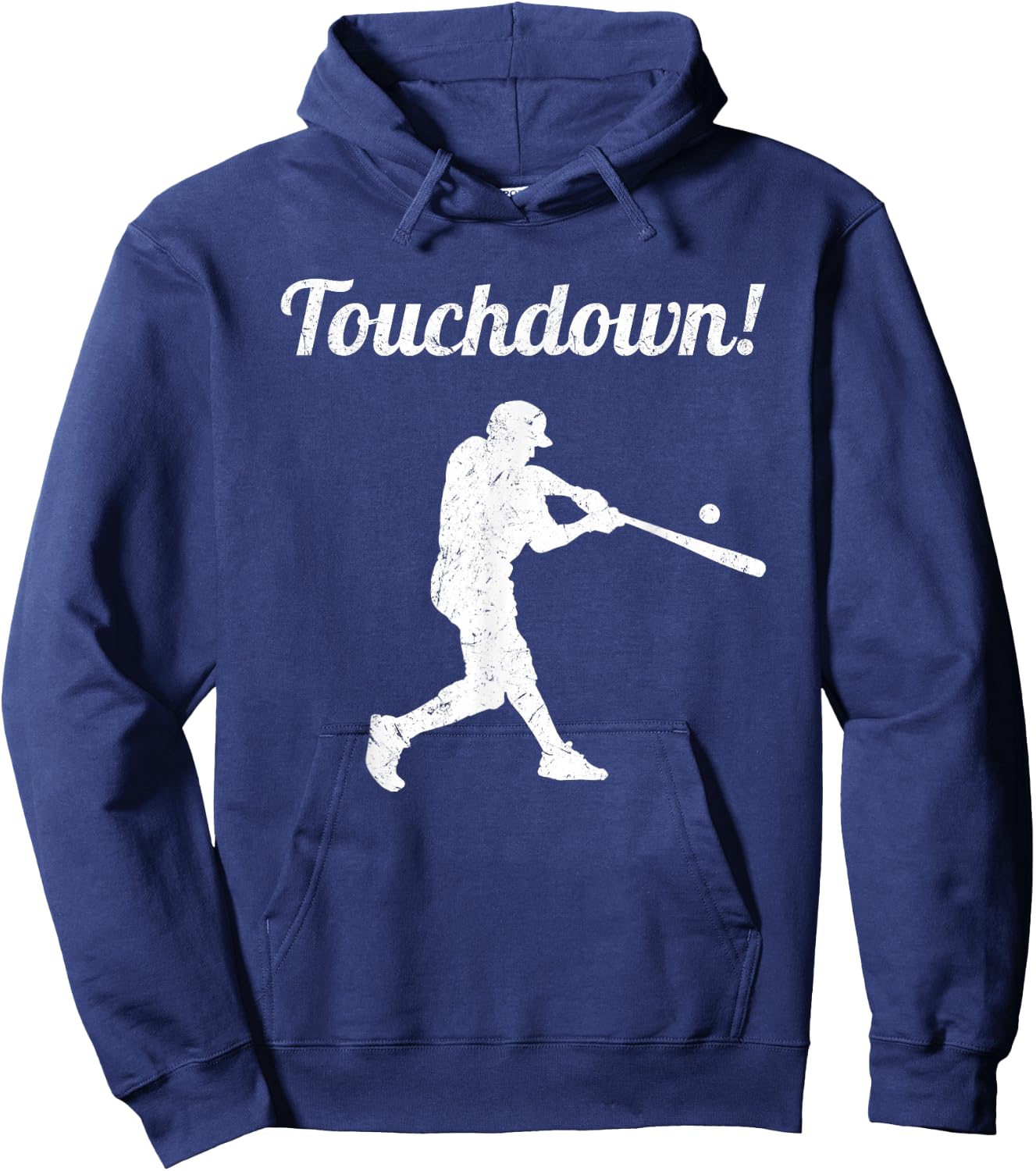 Touchdown Baseball Vintage Retro Baseball Player Gift Hoodie - Hoodie | Navy