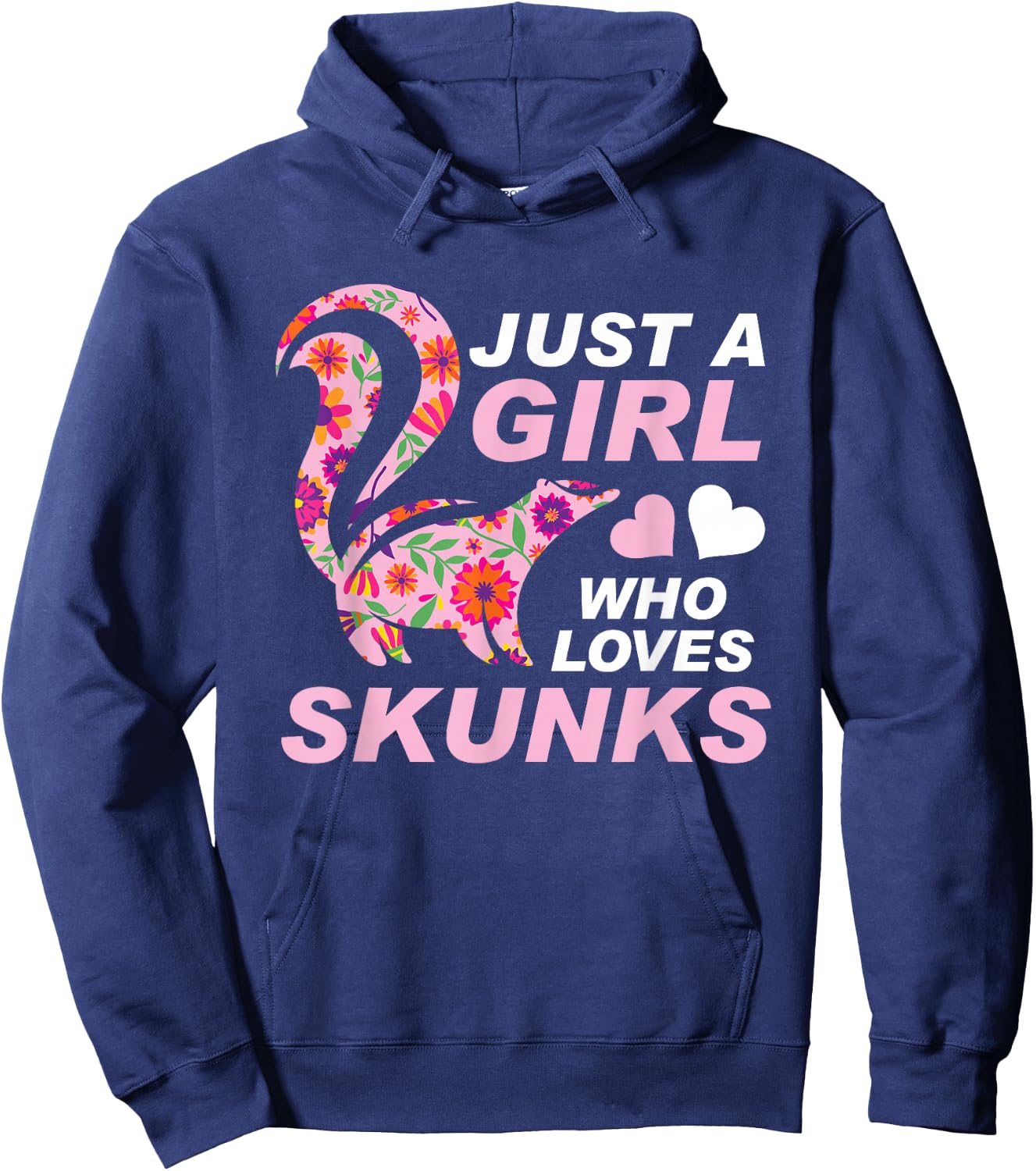 Just A Girl Who Loves Skunks Vintage Retro Skunk Gift Hoodie - Hoodie | Navy