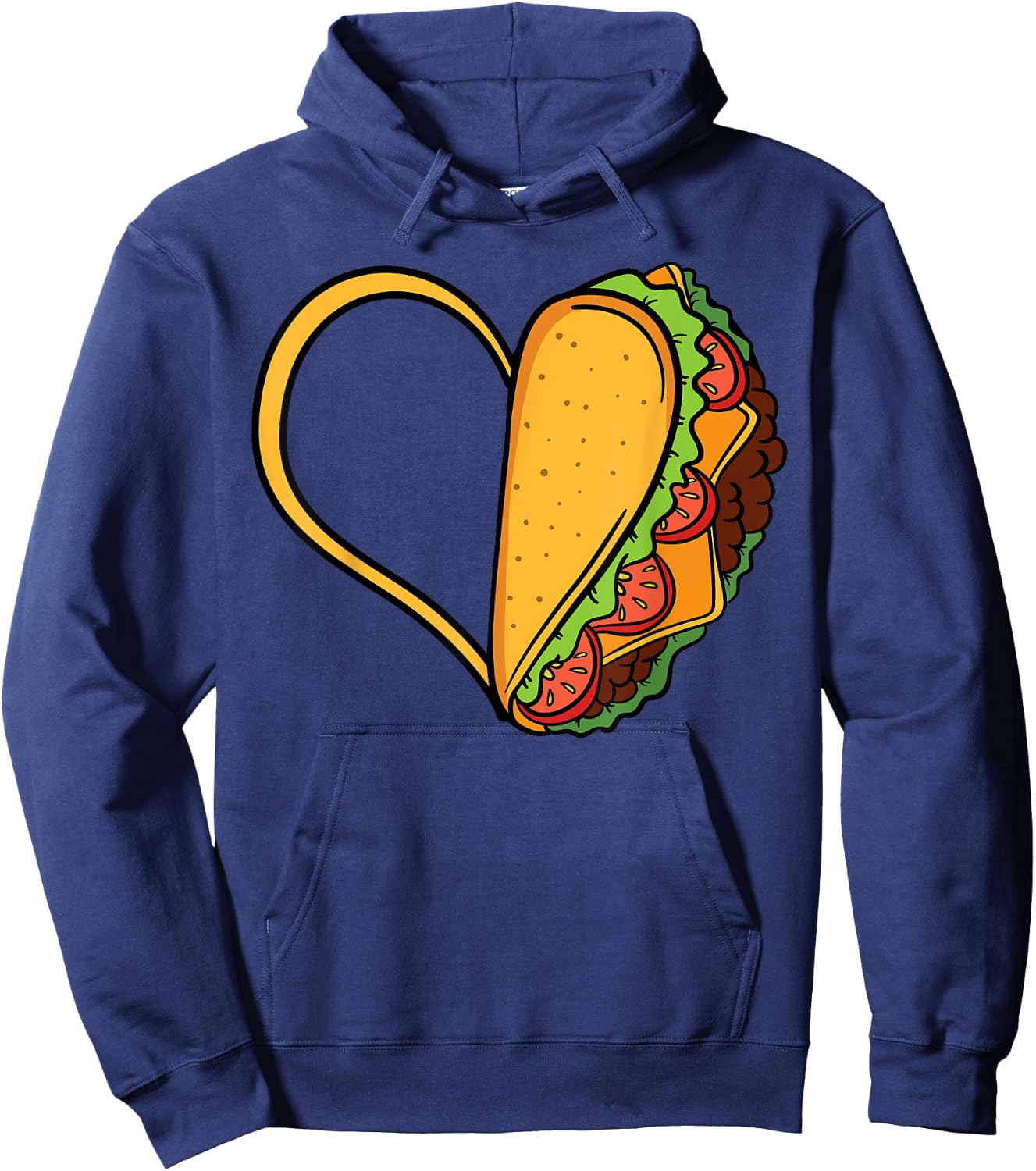 Tacos Heart Mexican Dish Street Food Chili Taquitos Flautas Hoodie - Hoodie | Navy