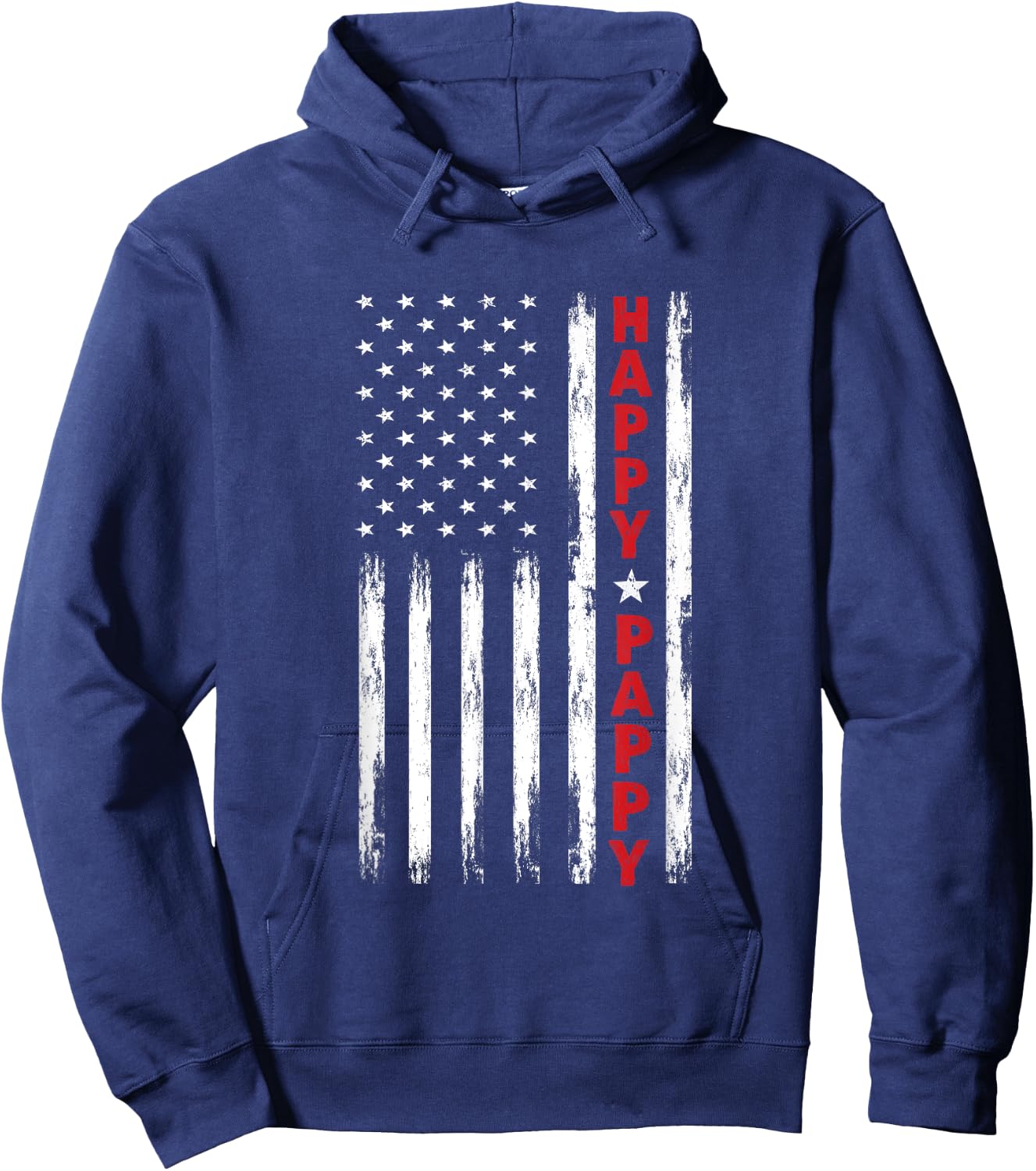 Happy Pappy shirt pappy gift Grandpa shirt Patriotic Grandpa Women Kids Men Hoodie - Hoodie | Navy