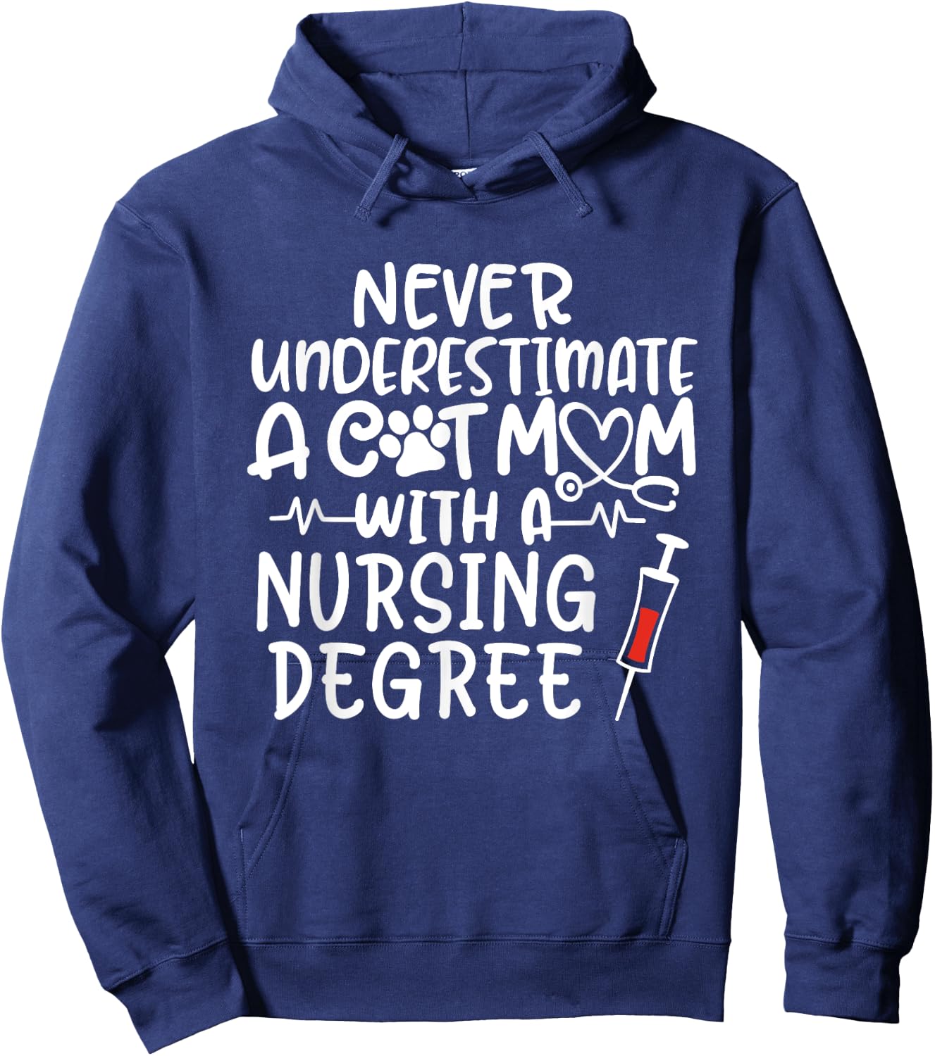 Nurse Cat Mom Nurse Life Cats and Nursing Gift Hoodie - Hoodie | Navy
