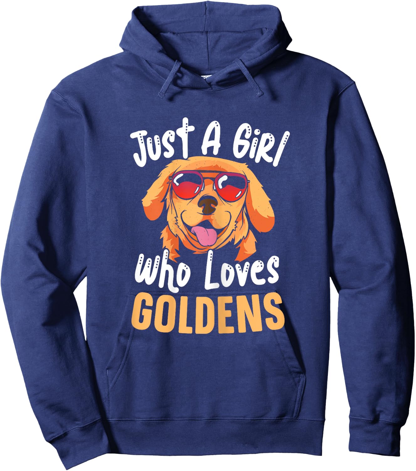 Just A Girl Who Loves Goldens Golden Retriever Dog Lady Hoodie - Hoodie | Navy
