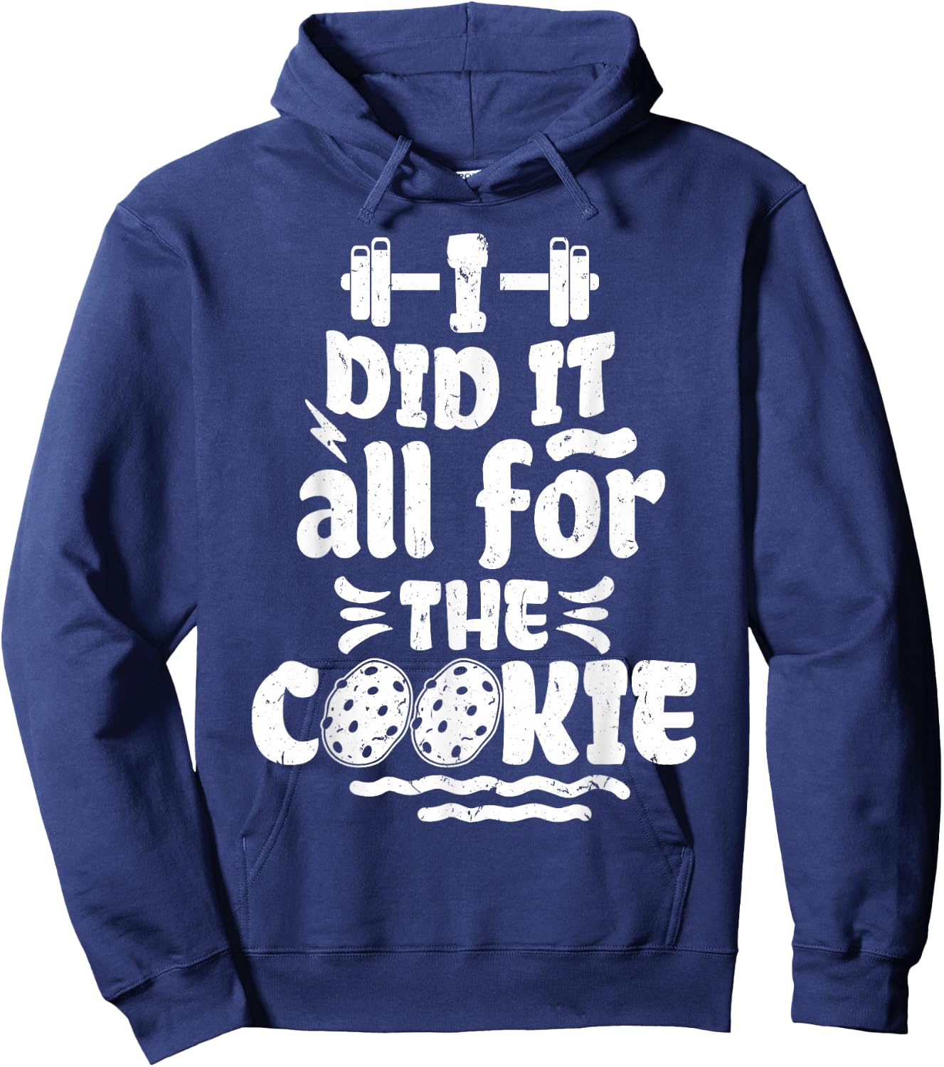 Funny Fitness Workout Gym Weight Lifting Bodybuilding Cookie Hoodie - Hoodie | Navy