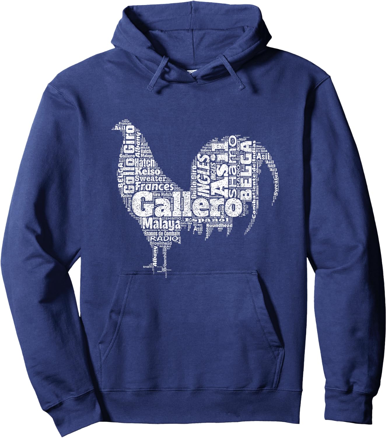 Gallero Tipos De Gallo De Pelea Silueta De Gallo Hoodie - Hoodie | Navy