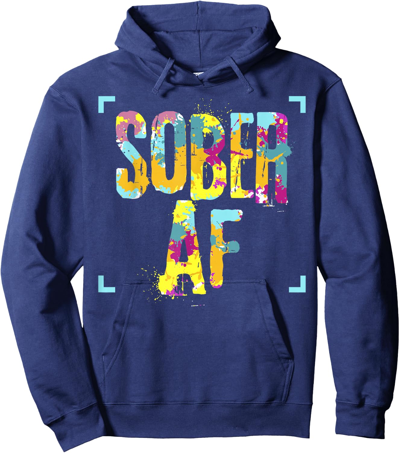 Funny Sobriety Gift 12 Step Program Gift Sober AF Hoodie - Hoodie | Navy
