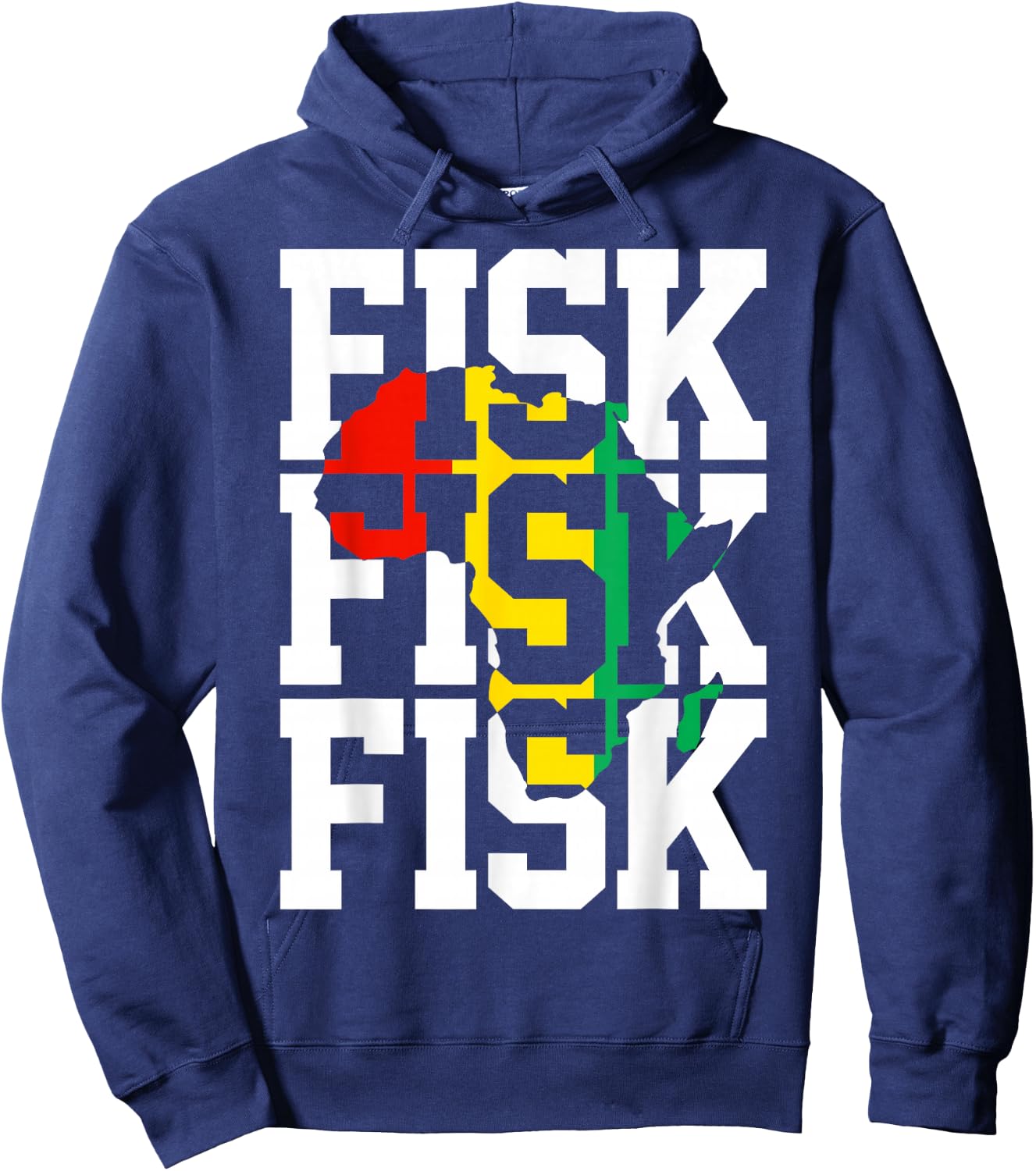 Vintage Fisk Lifetime Africa Map Hometown Hoodie - Hoodie | Navy
