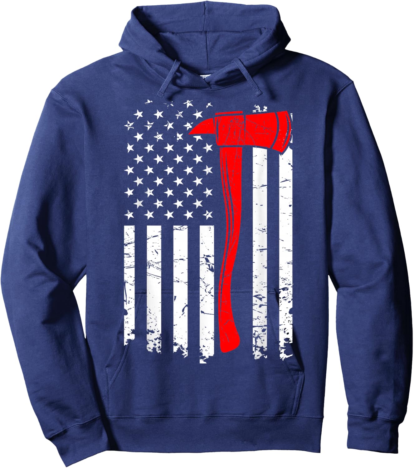 Firefighter Thin Red Line Fireman Firefighting Patriotic Hoodie - Hoodie | Navy