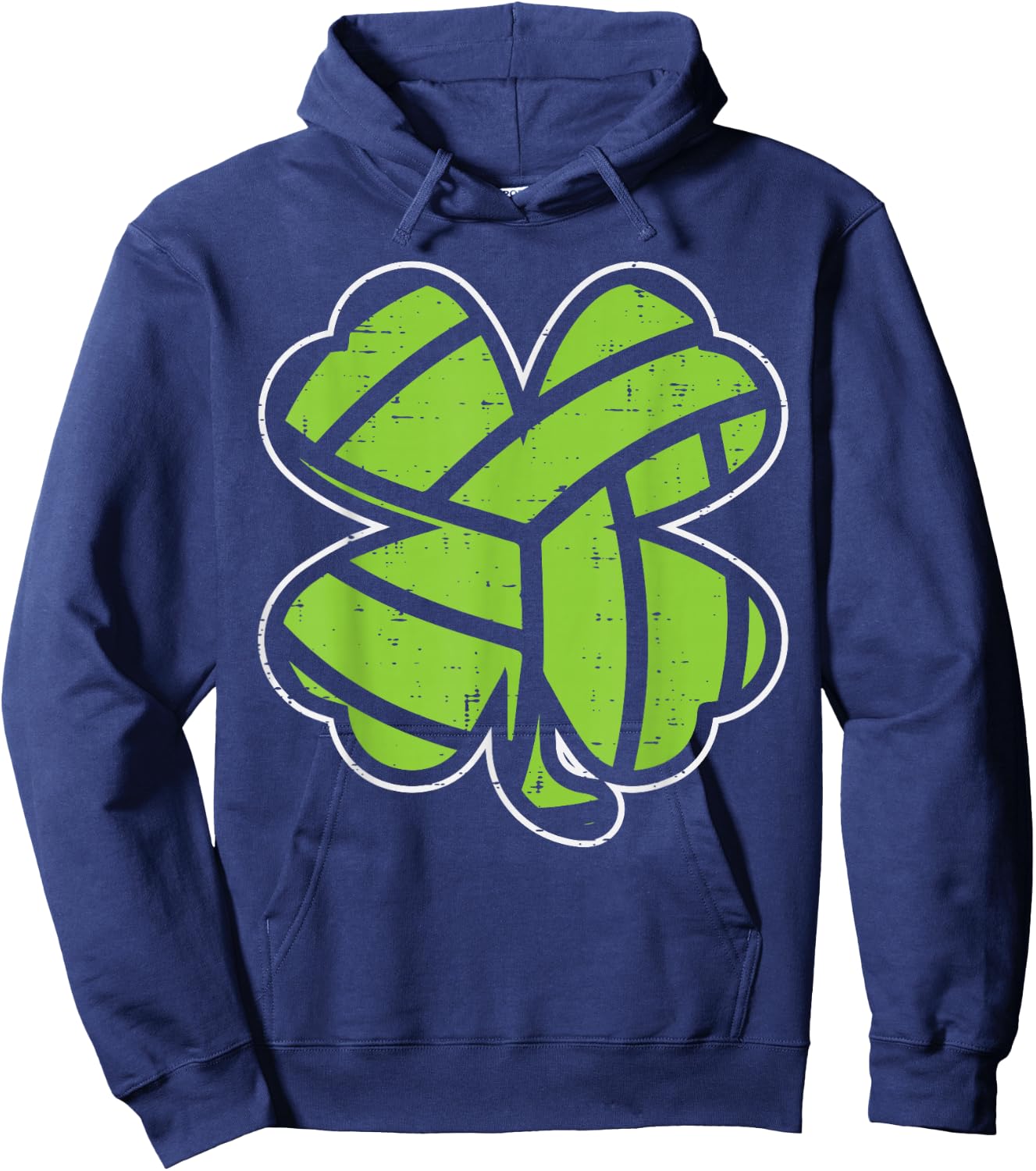 Volleyball Shamrock Clover St Patricks Day Lucky Sports Gift Hoodie - Hoodie | Navy