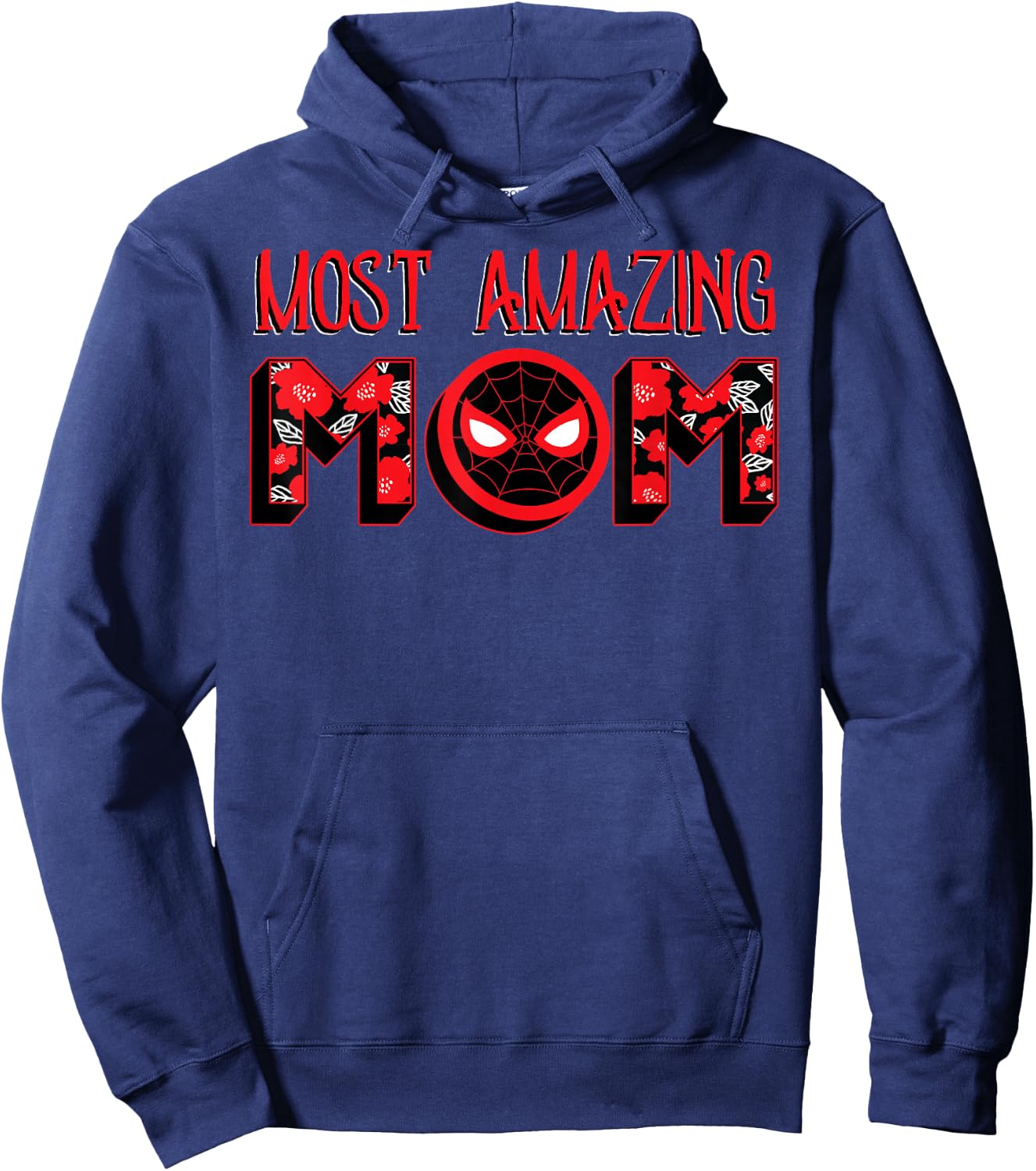 Marvel Mother's Day Spider-Man Most Amazing Mom Chest Logo Hoodie - Hoodie | Navy