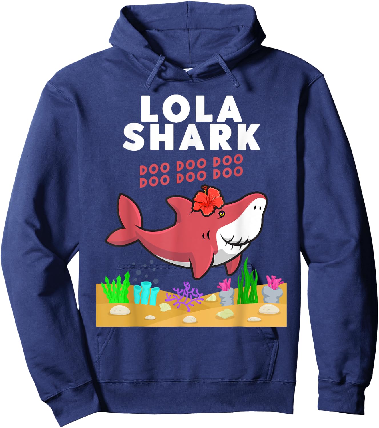 Promoted to Lola Shark Cute Grandmother Gift Filipino Hoodie - Hoodie | Navy