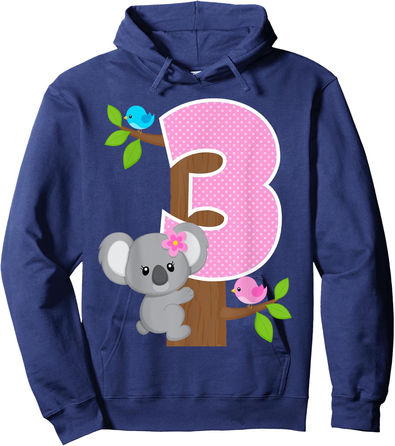 Koala Bear 3rd Birthday Girl 3 Year Old Birthday Koalas Bday Hoodie - Hoodie | Navy
