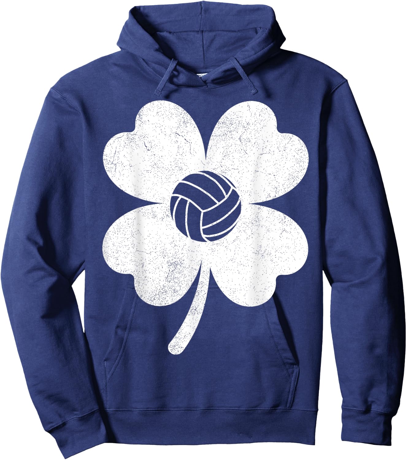 Volleyball St Patrick Day Clover Shamrock Boys Girls Player Hoodie - Hoodie | Navy