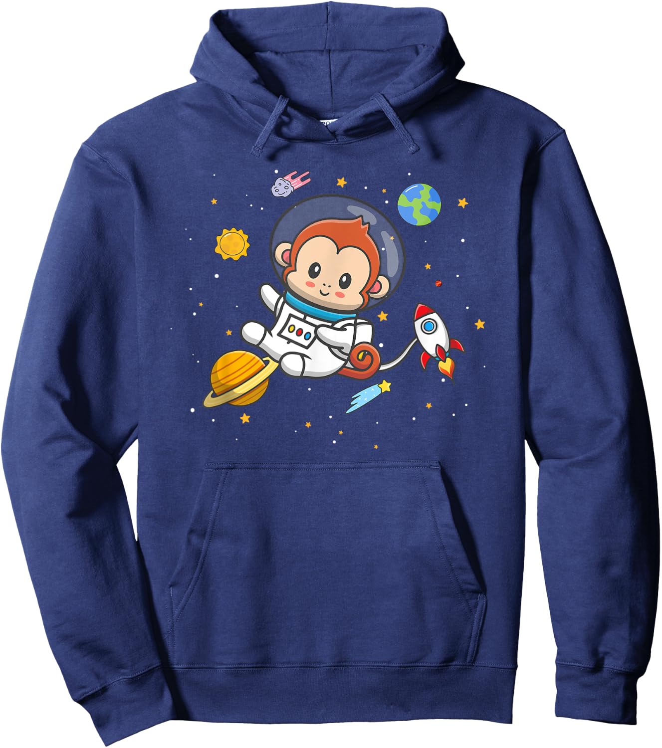 Cute Space Kids Pet Chimpanzee Monkey Lover Hoodie - Hoodie | Navy