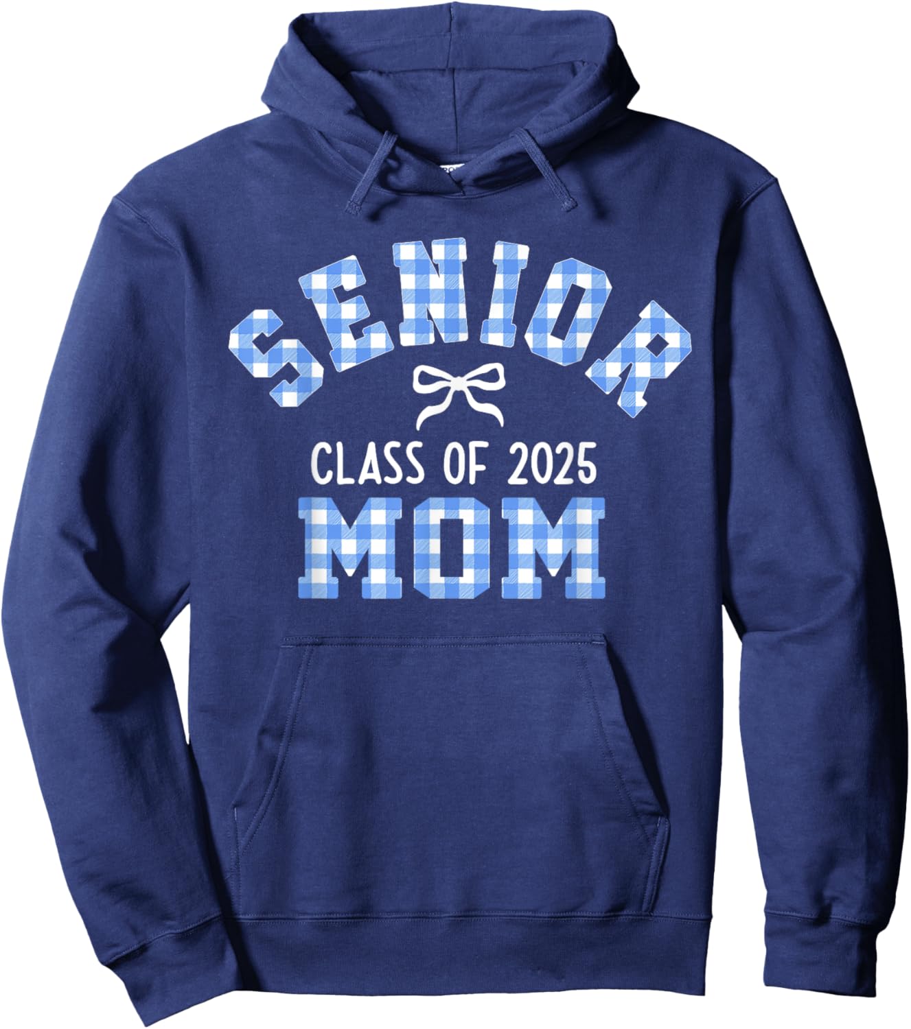 Senior 2025, Class of 2025, Senior Mom Bow Back to School Hoodie - Hoodie | Navy