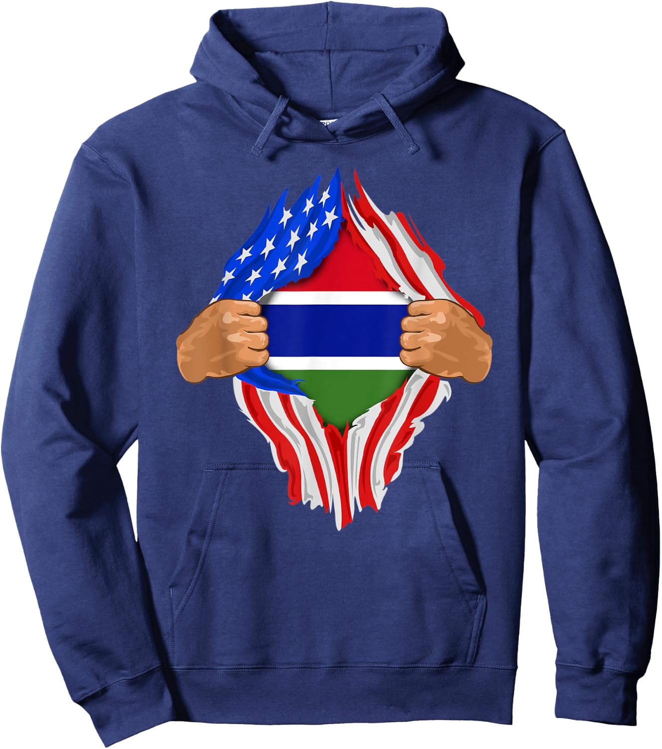 Gambian Blood Inside Me | Gambia Flag Gift Hoodie - Hoodie | Navy