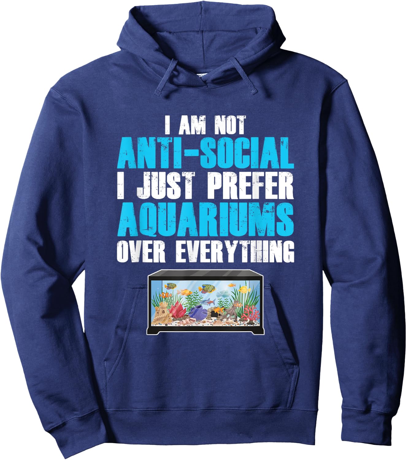 Aquarianer Aquarium Technology Fish Keeping Non-Antisocial Hoodie - Hoodie | Navy