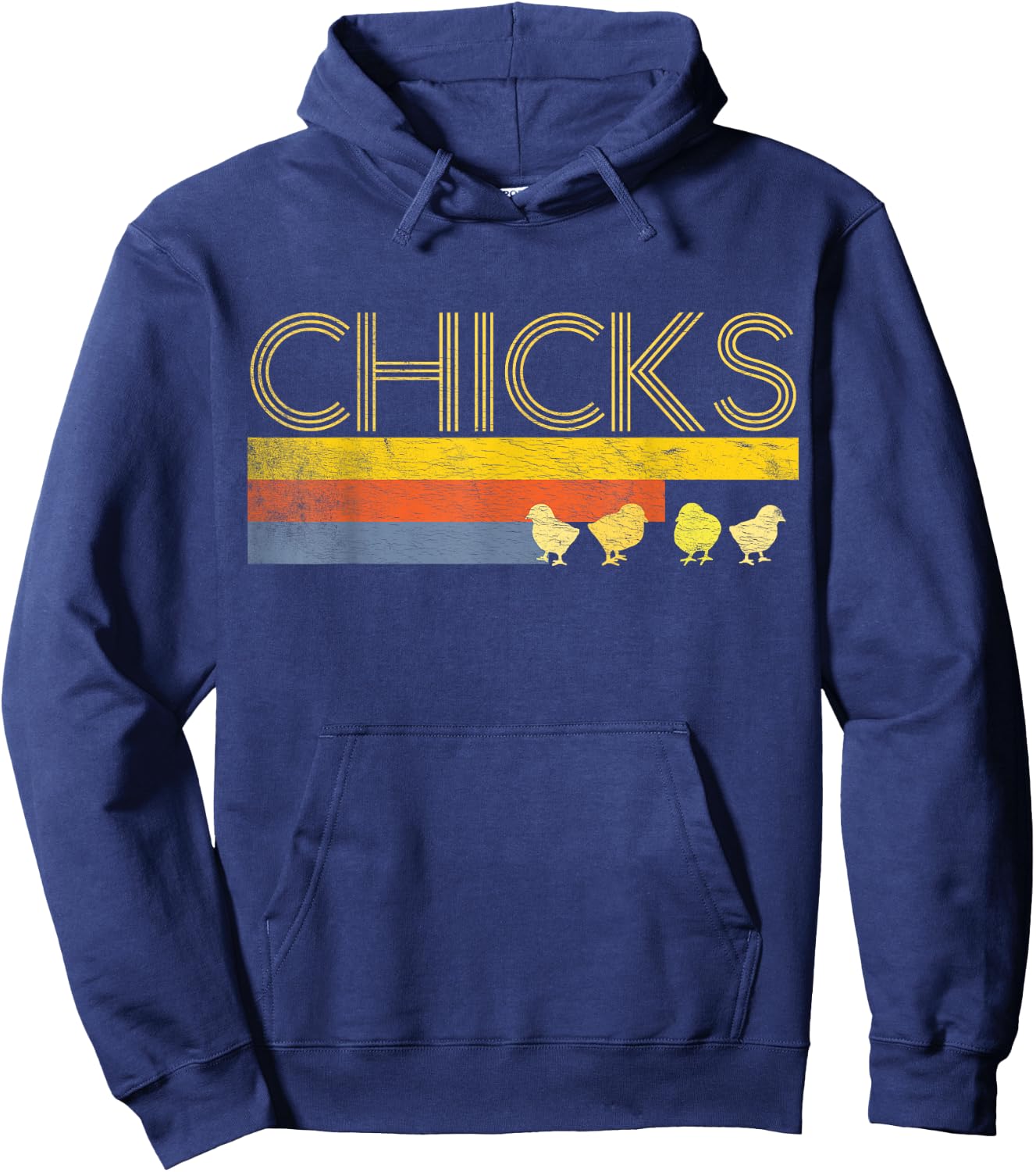 Funny Retro Striped Easter Chicks Shirt Chick Baby Chicken Hoodie - Hoodie | Navy