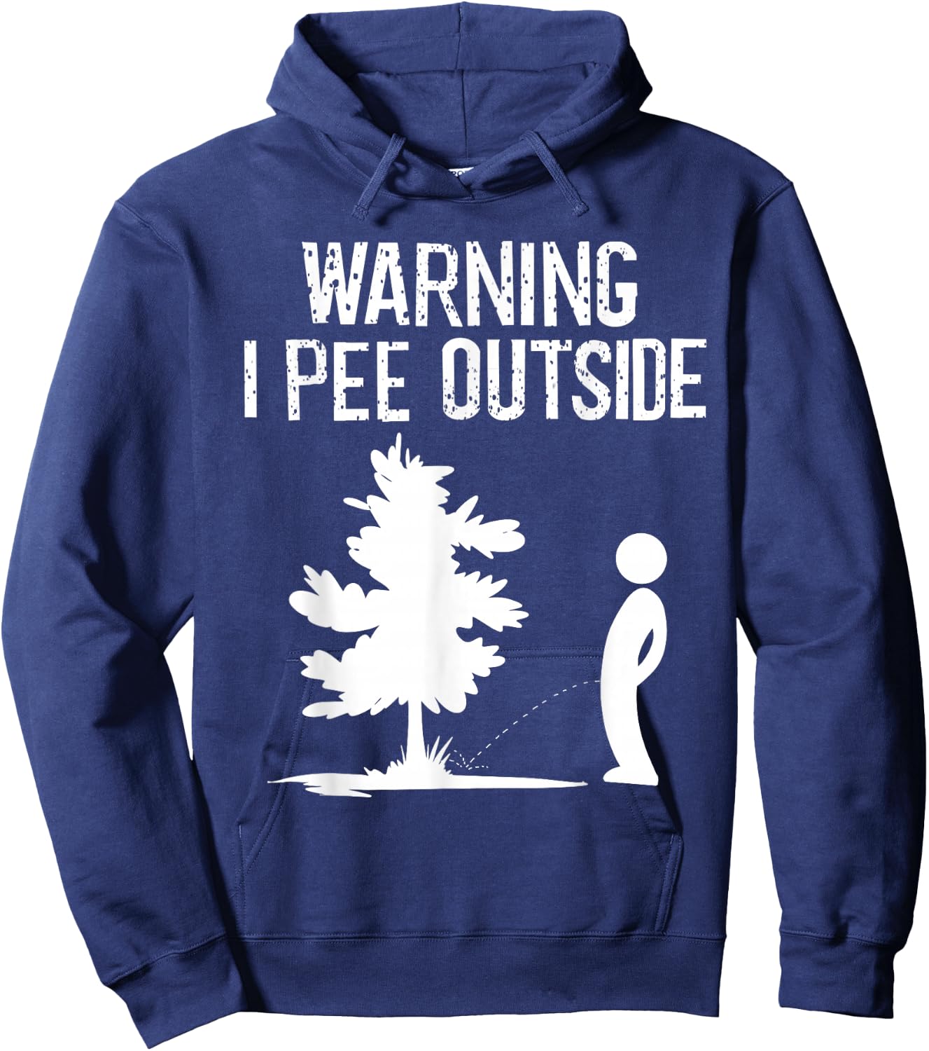 Cool Warning I Pee Outside | Funny Boy Peeing Camping Gift Hoodie - Hoodie | Navy