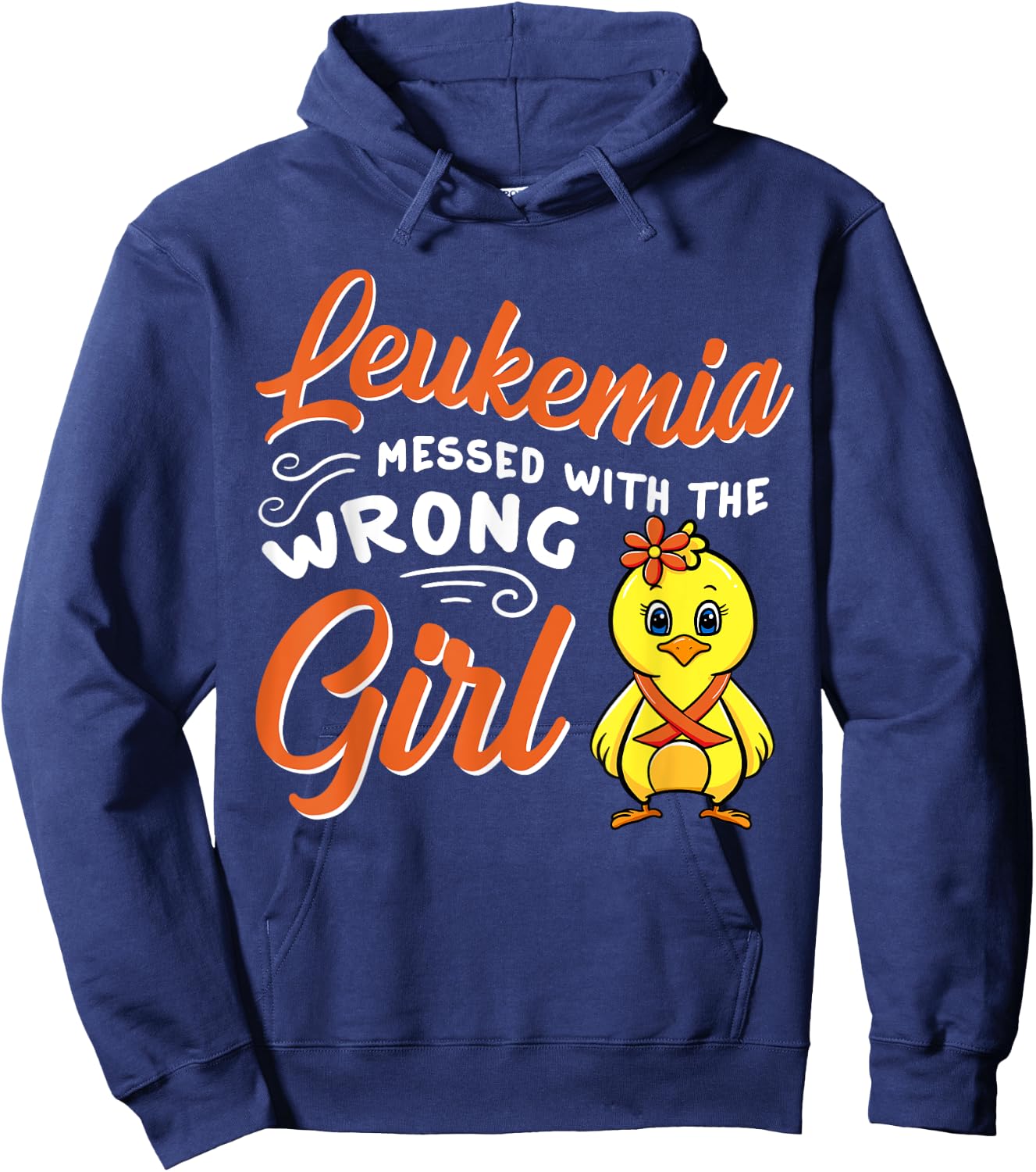 Leukemia Messed With The Wrong Girl Chick Awareness Women Hoodie - Hoodie | Navy