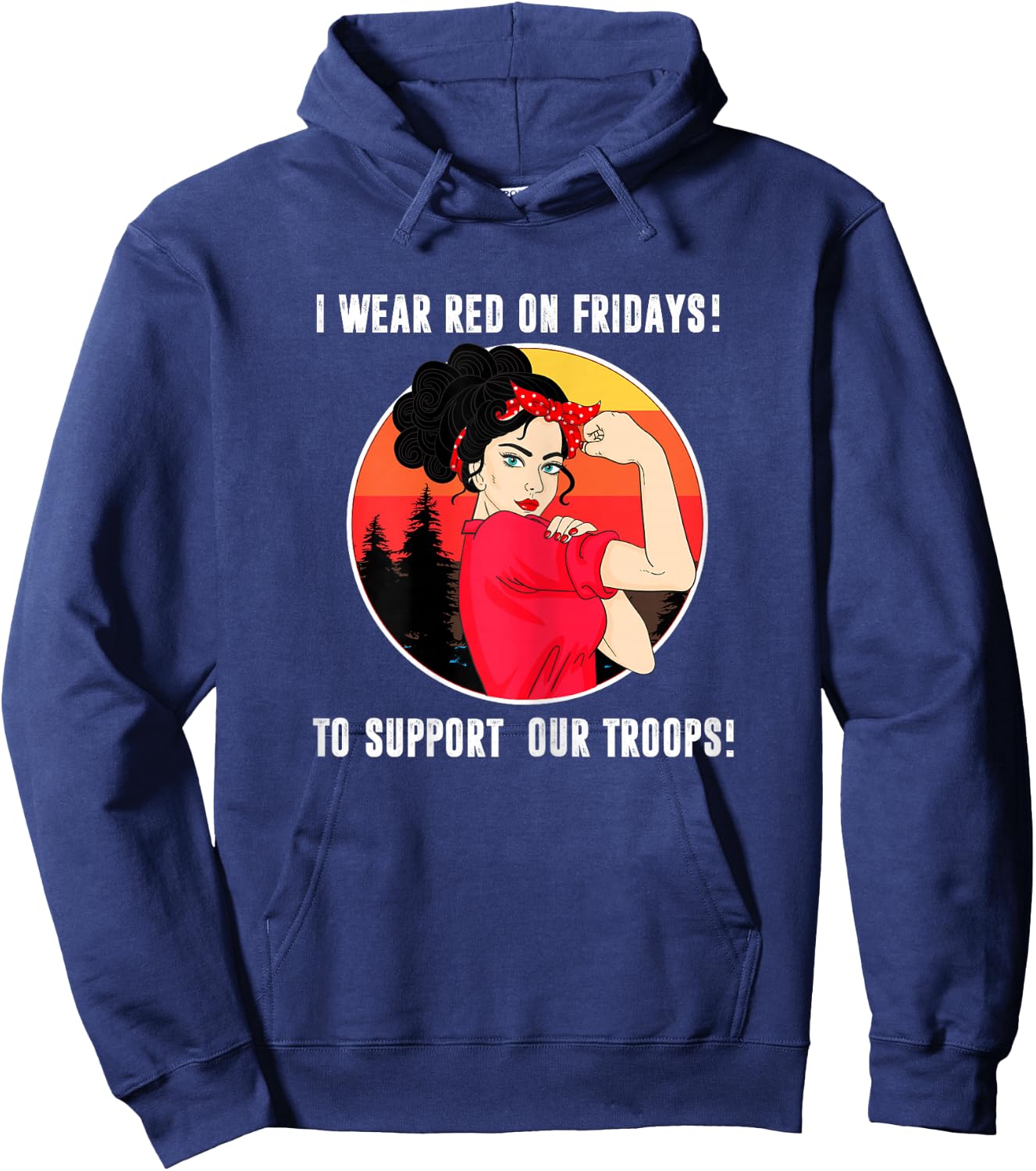 I Wear Red On Fridays Remember Everyone Deployed Military Hoodie - Hoodie | Navy