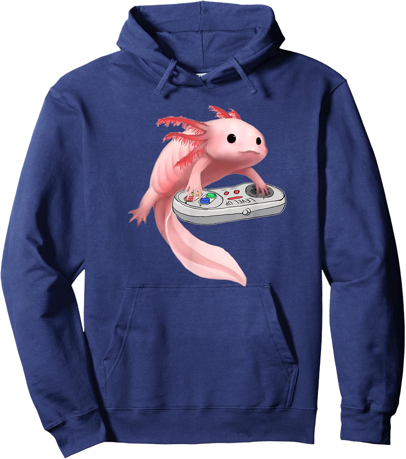 Axolotl Fish Playing Video Game White-Axolotl Lizard Gamers Hoodie - Hoodie | Navy