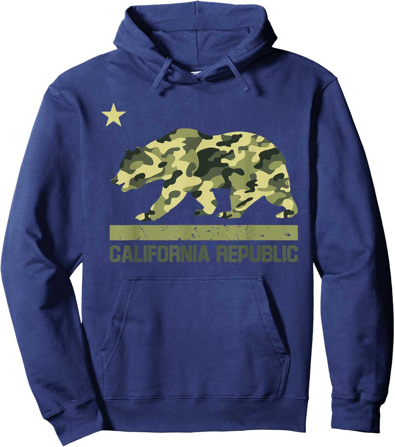 California Republic Flag Camo Bear Star Camouflage LA Cali Hoodie - Hoodie | Navy