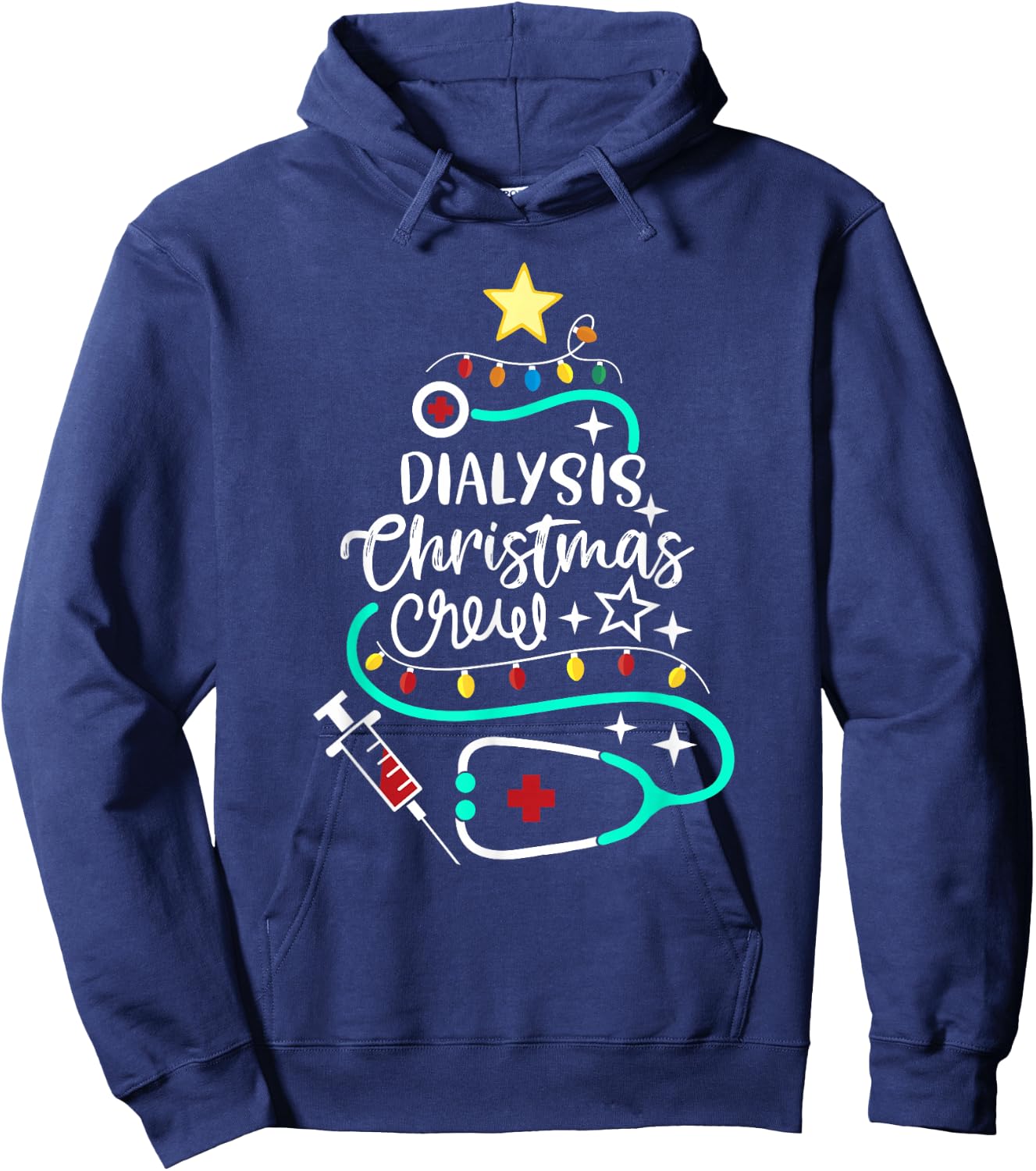 Dialysis Christmas Crew Dialysis Nurse Nephrology Technician Hoodie - Hoodie | Navy